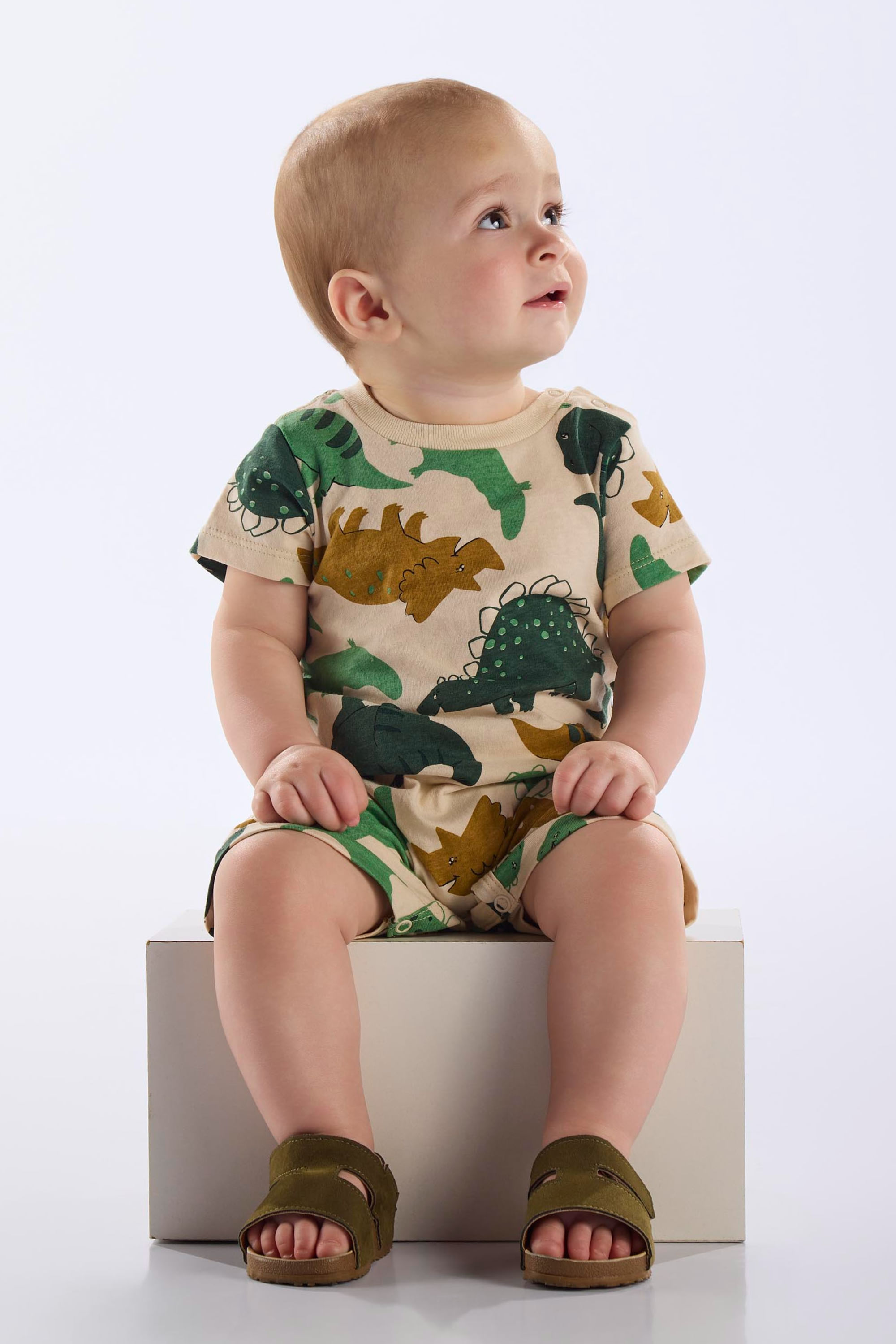 Macaquinho Dino para Bebê Menino (Bege) Up Baby