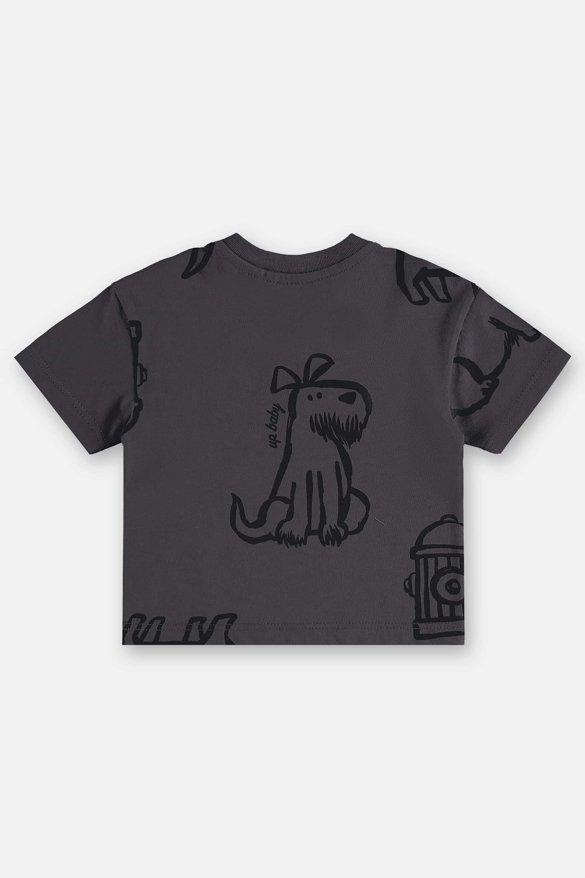 Conjunto com Camiseta Cachorrinho e Bermuda para Bebê Menino (Cinza Escuro) Up Baby - Imagem 20