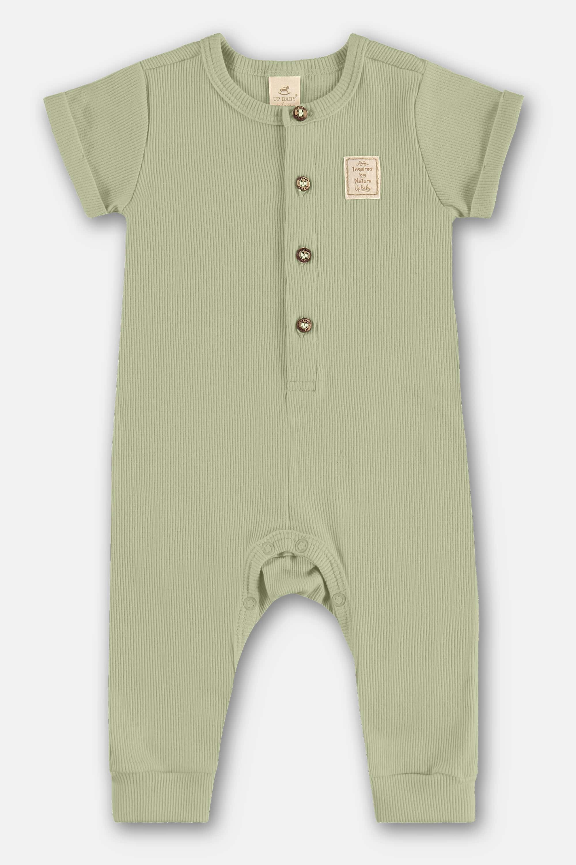 Macacão Nature em Ribana Unissex para Bebê (Verde) Up Baby - Imagem 3