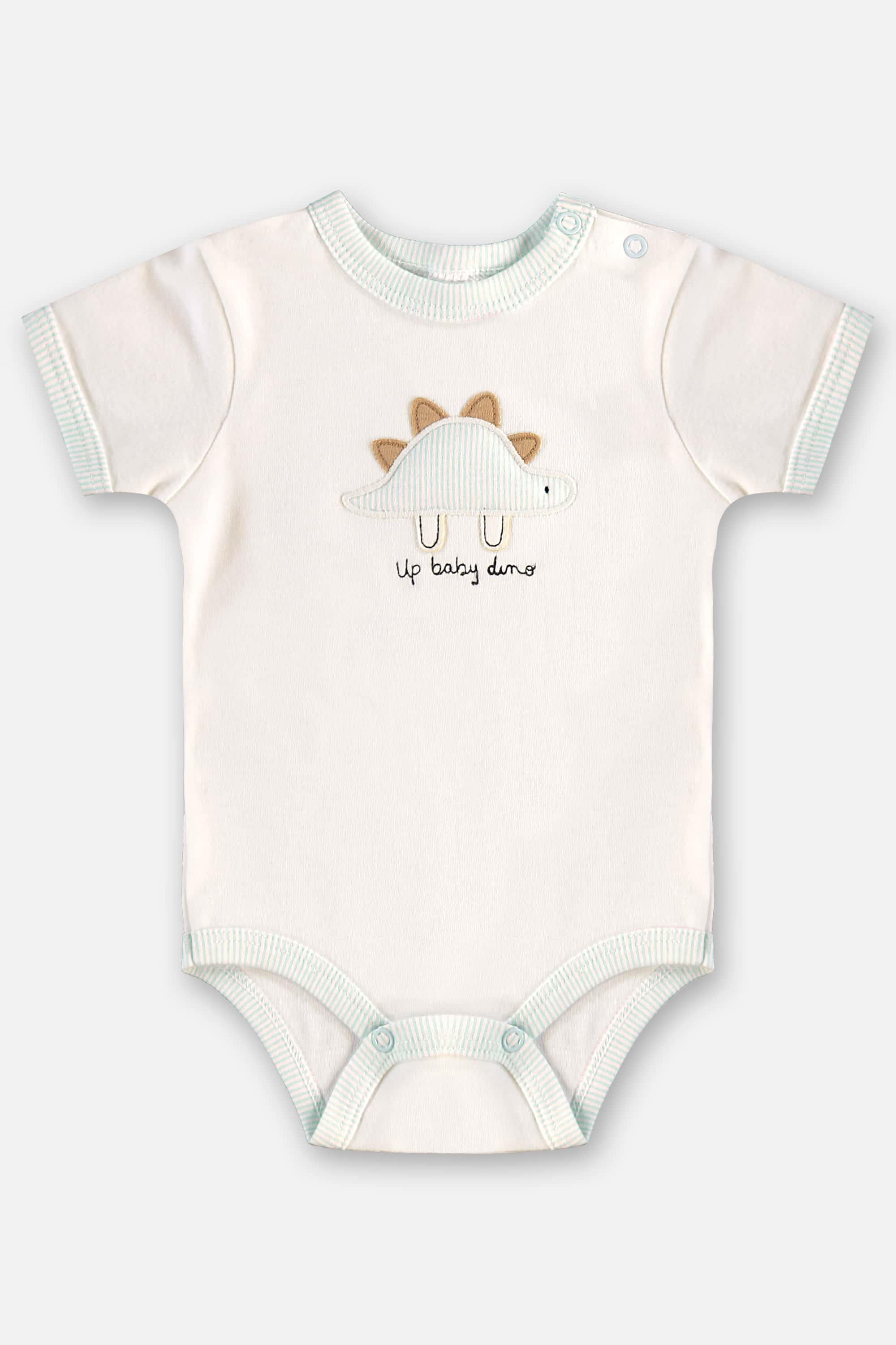 Conjunto com Body e Short Listrado para Bebê Menino (Off White) Up Baby - Imagem 10