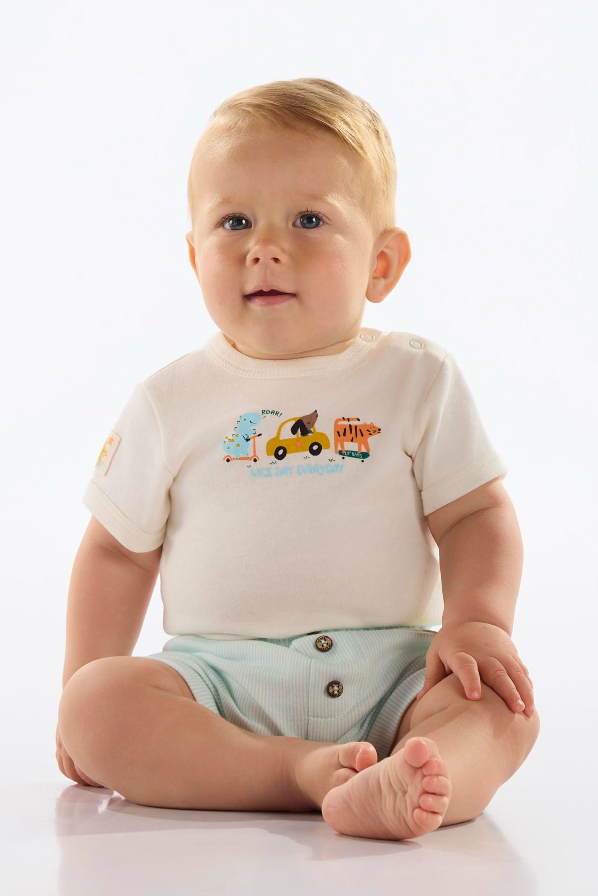 Body Bichinhos em Suedine para Bebê Menino (Off White) Up Baby - Imagem 5