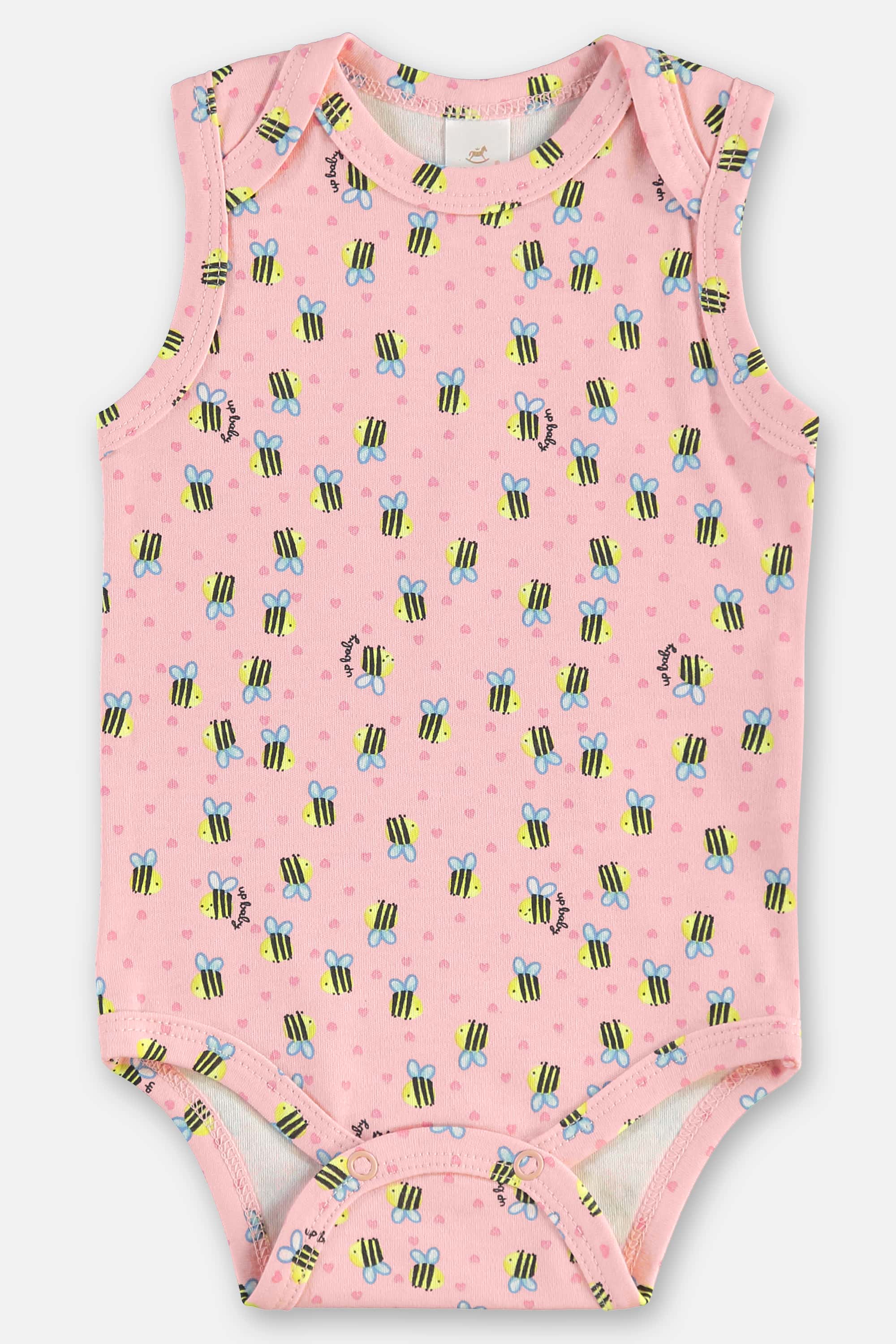 Body Regata Estampado em Suedine para Bebê Menina (Rosa) Up Baby - Imagem 9