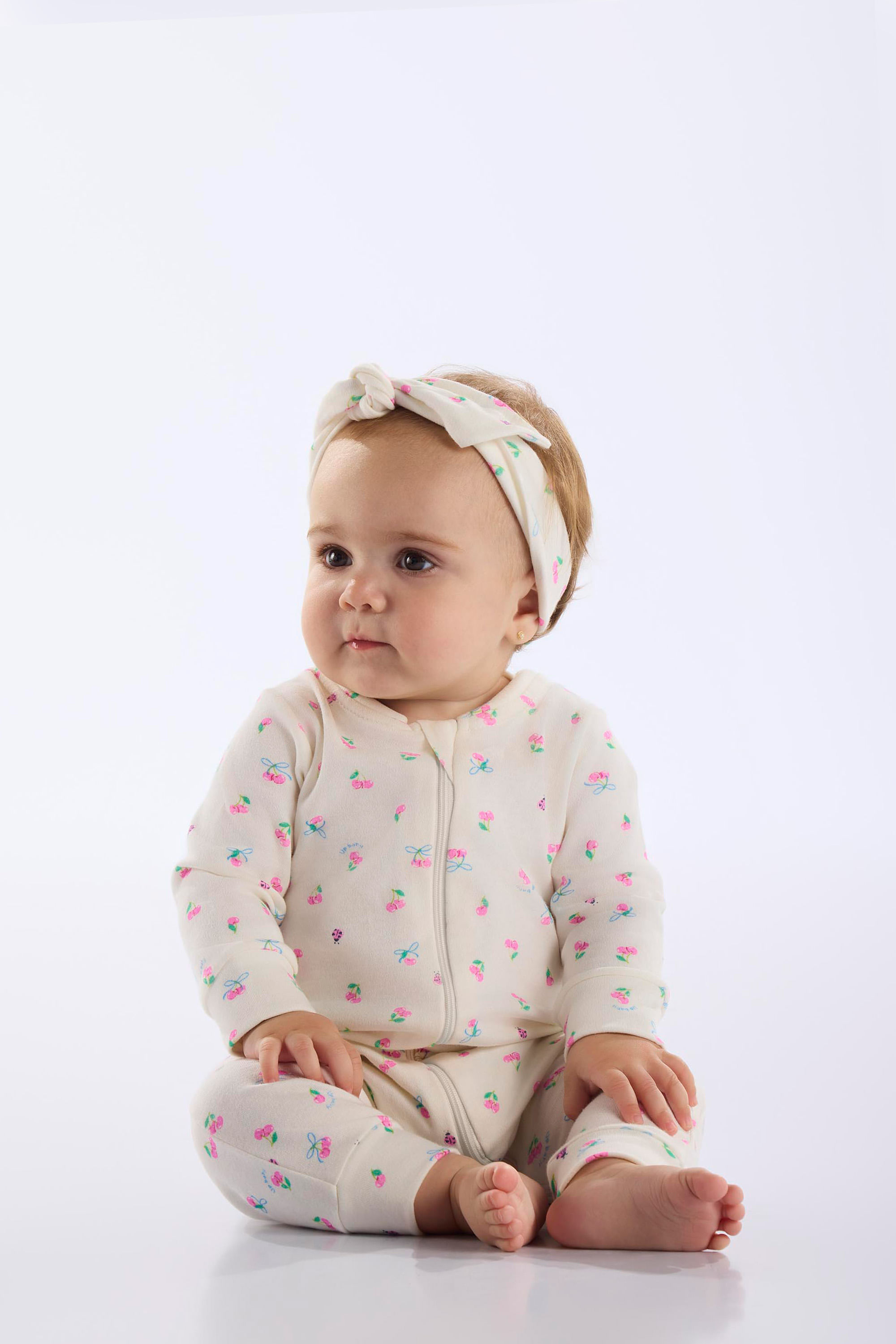 Faixa de Cabelo em Suedine Essentials para Bebê Menina (Bege) Up Baby - Imagem 3