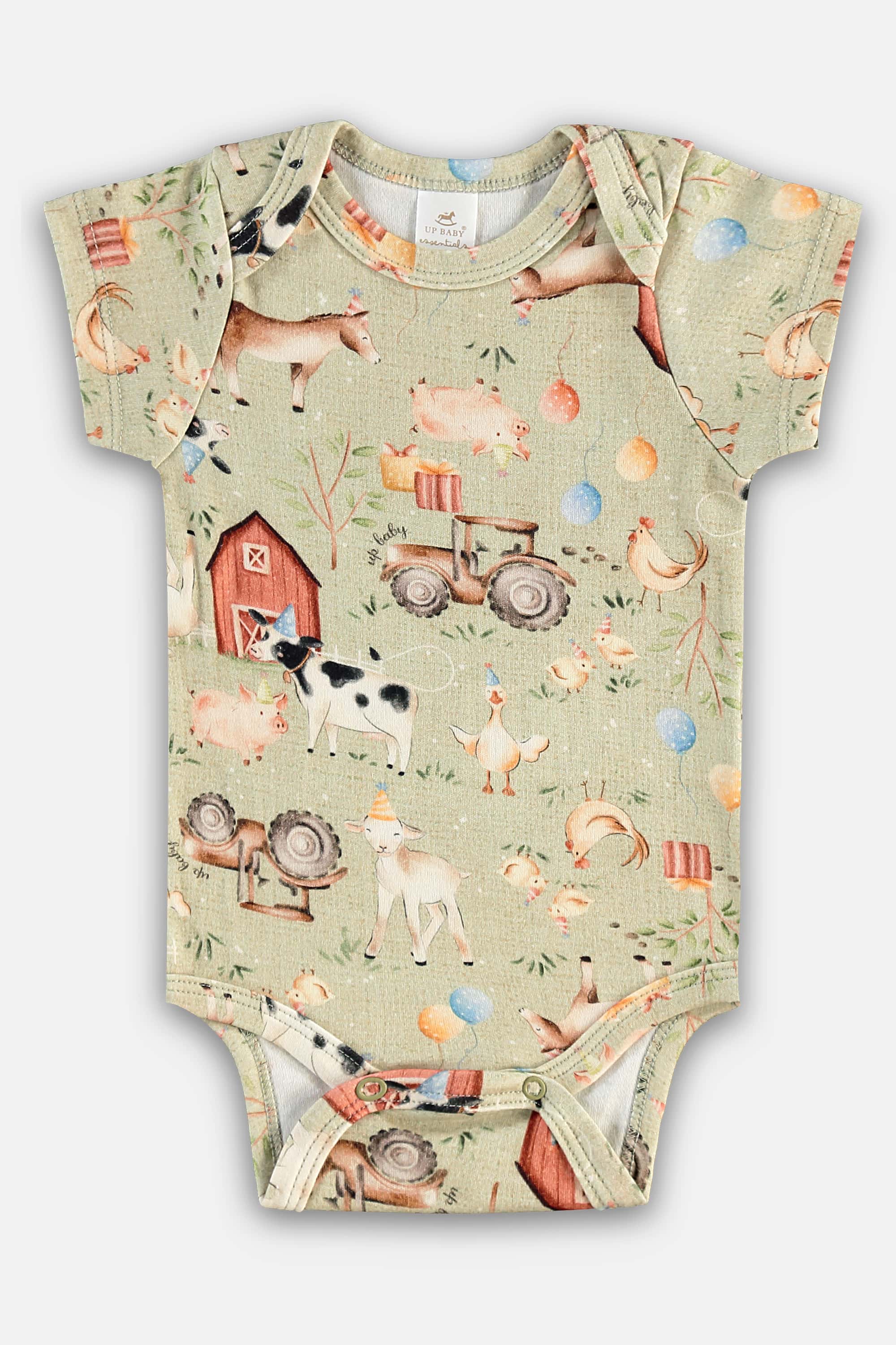 Body em Suedine Essentials para Bebê Menino (Verde) Up Baby - Imagem 11