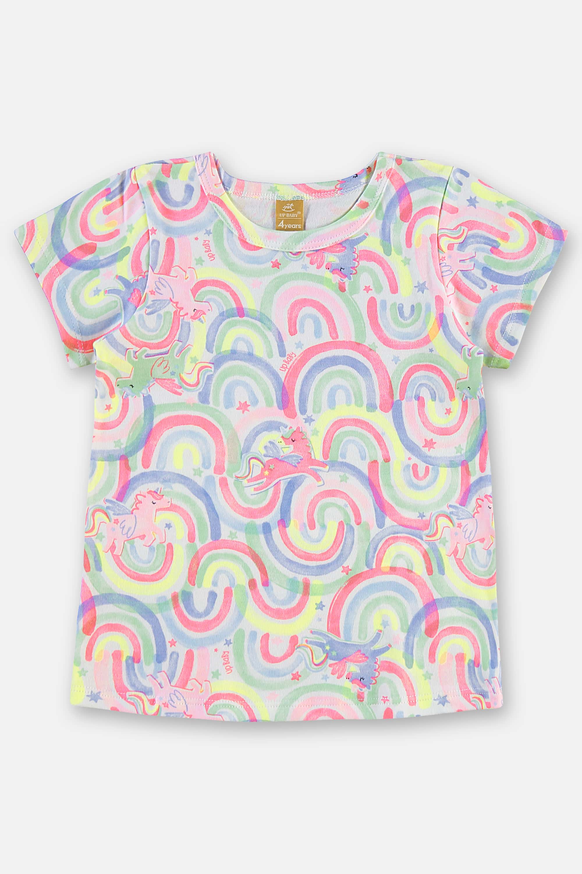 Pijama Infantil Feminino Blusa e Bermuda em Suedine (Multicolor) Up Baby - Imagem 45