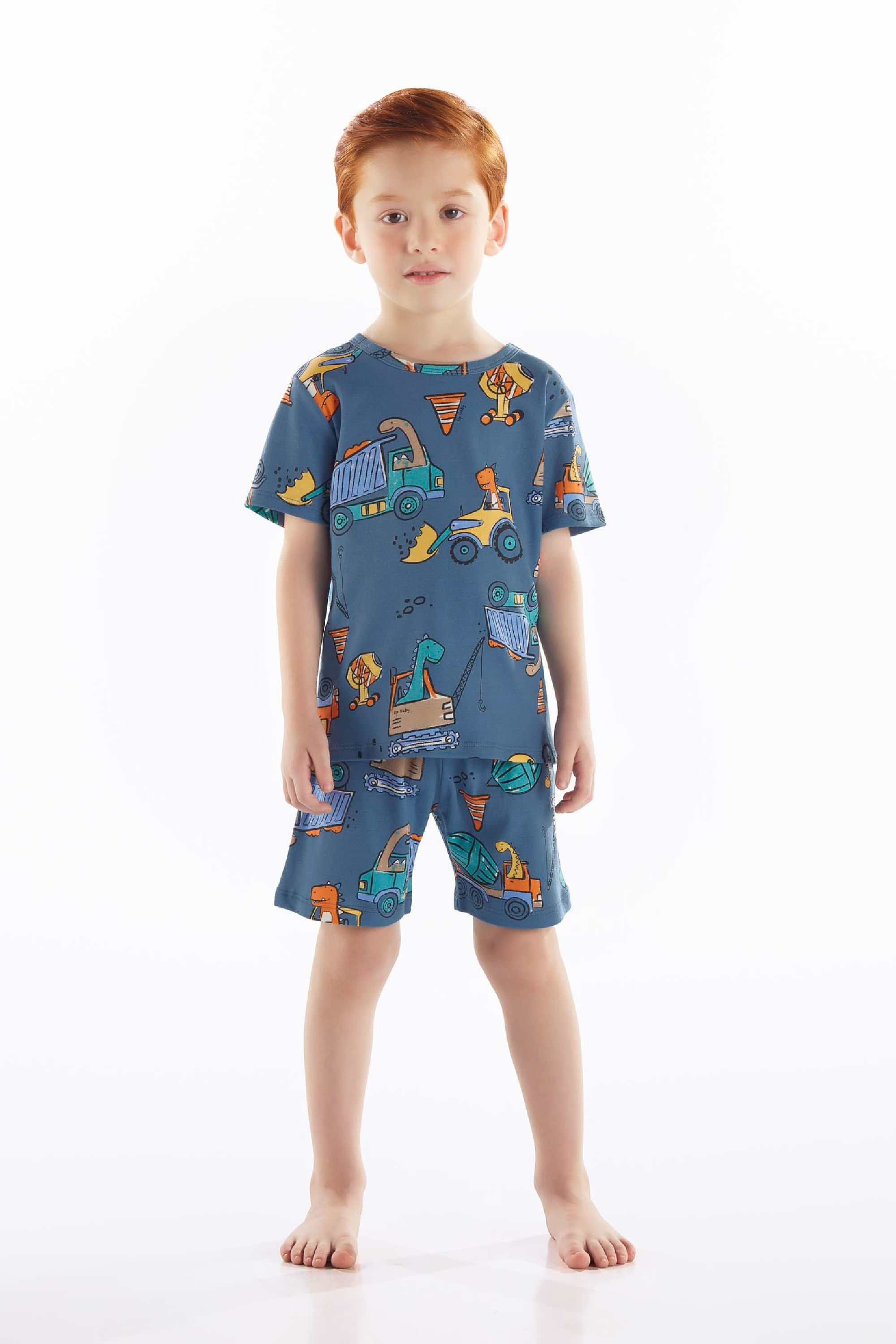 Pijama Infantil Masculino Camiseta e Bermuda em Suedine (Azul Marinho) Up Baby