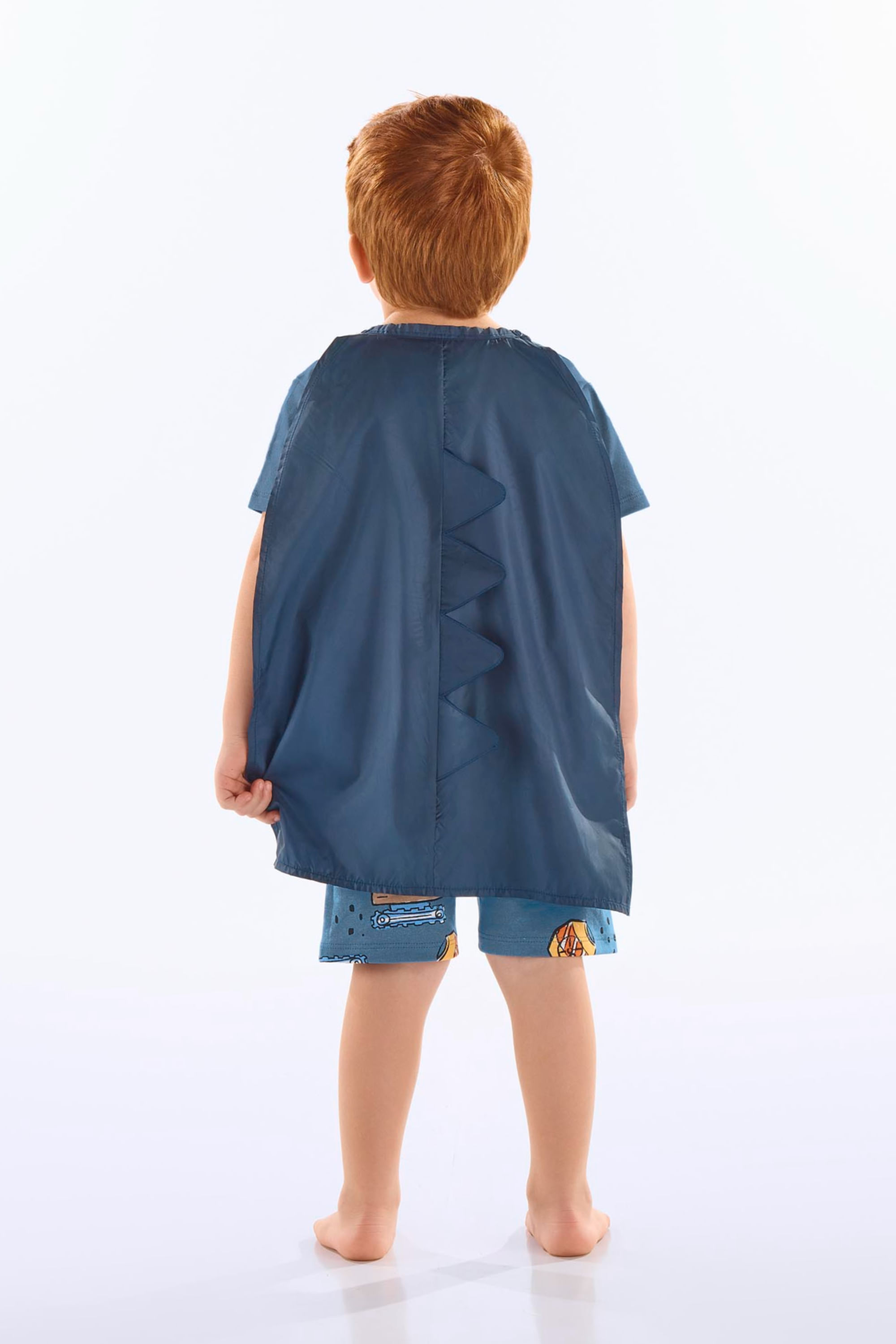 Pijama Dino Infantil Masculino em Suedine com Capa (Azul Marinho) Up Baby - Imagem 37