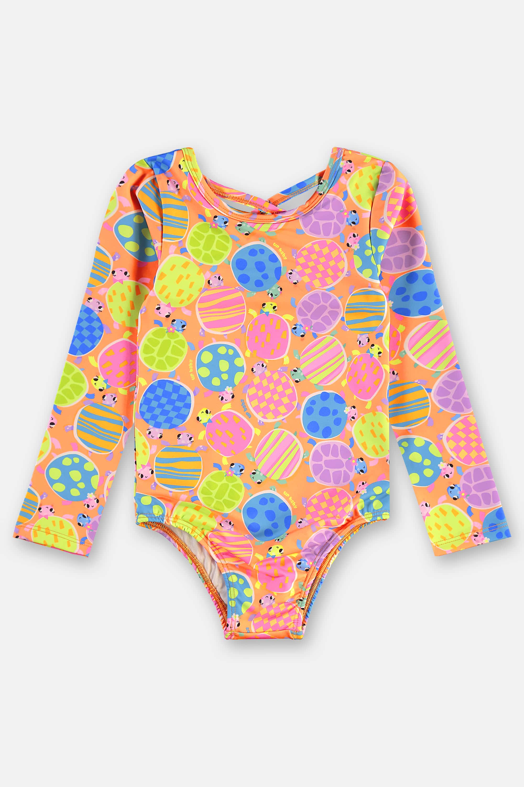 Maiô Infantil em Poliéster e Elastano FPS +50 Forrado (Laranja) Up Baby - Imagem 7