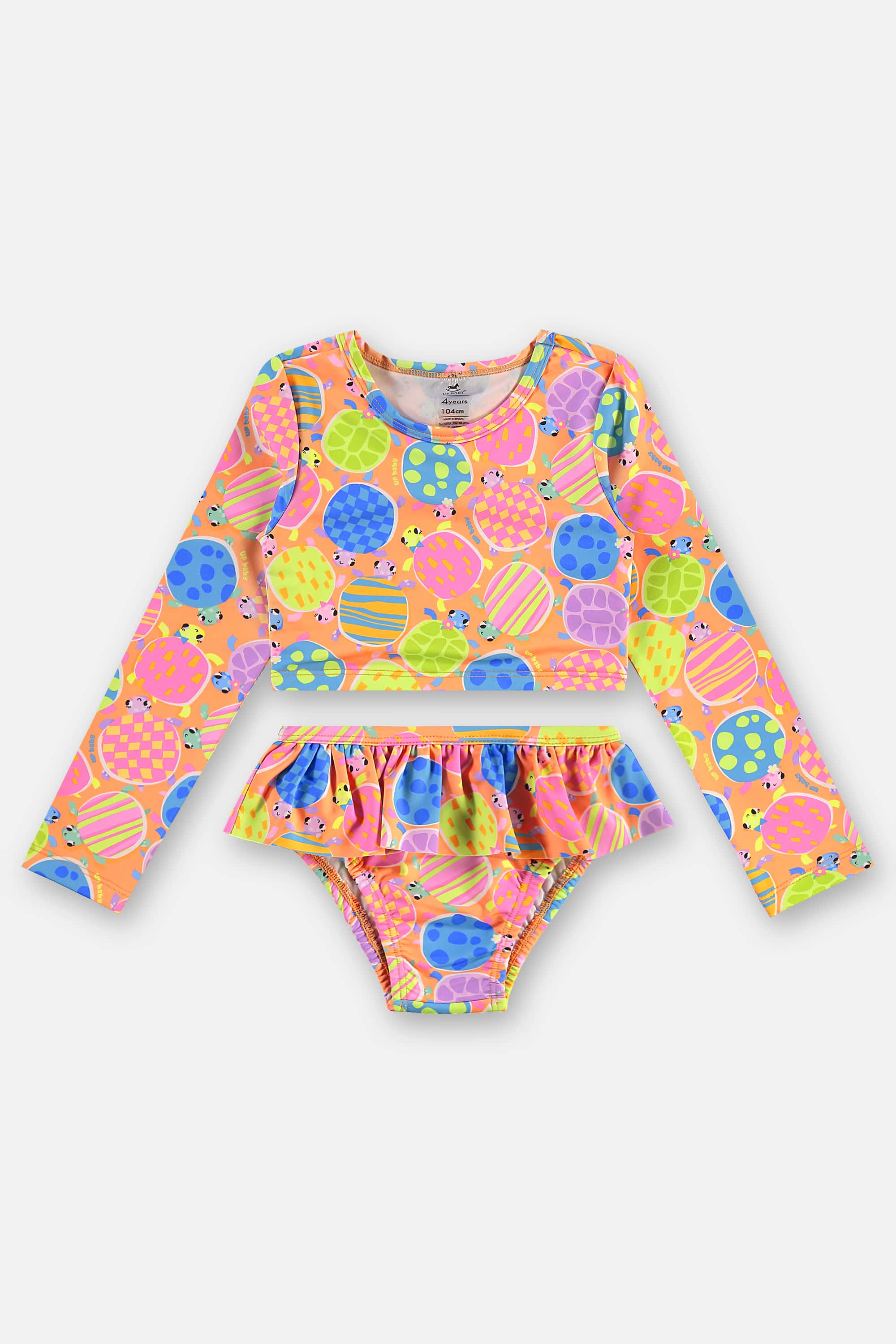 Biquíni Infantil em Poliéster e Elastano FPS +50 (Laranja) Up Baby