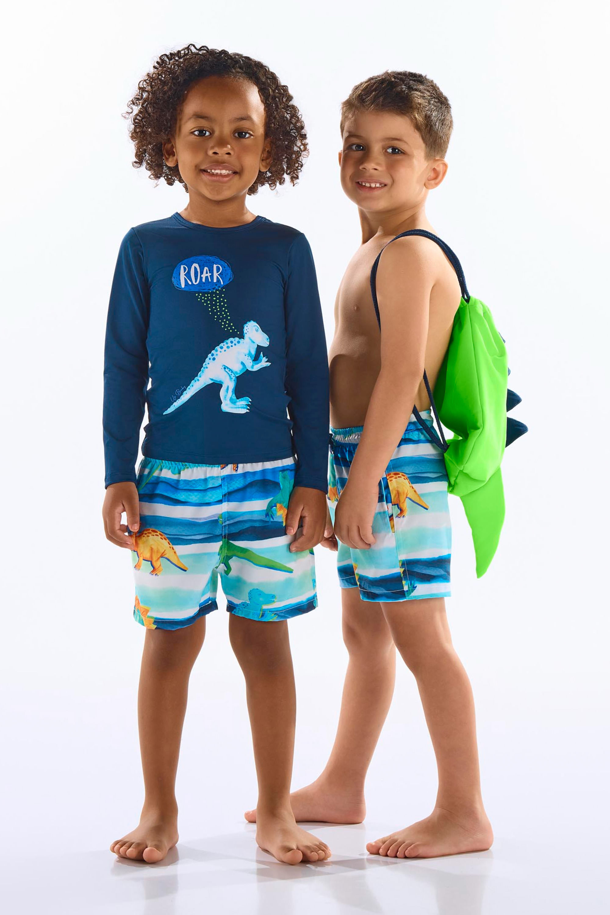Shorts Infantil Masculino em Microfibra Estampada (Azul) Up Baby - Imagem 35
