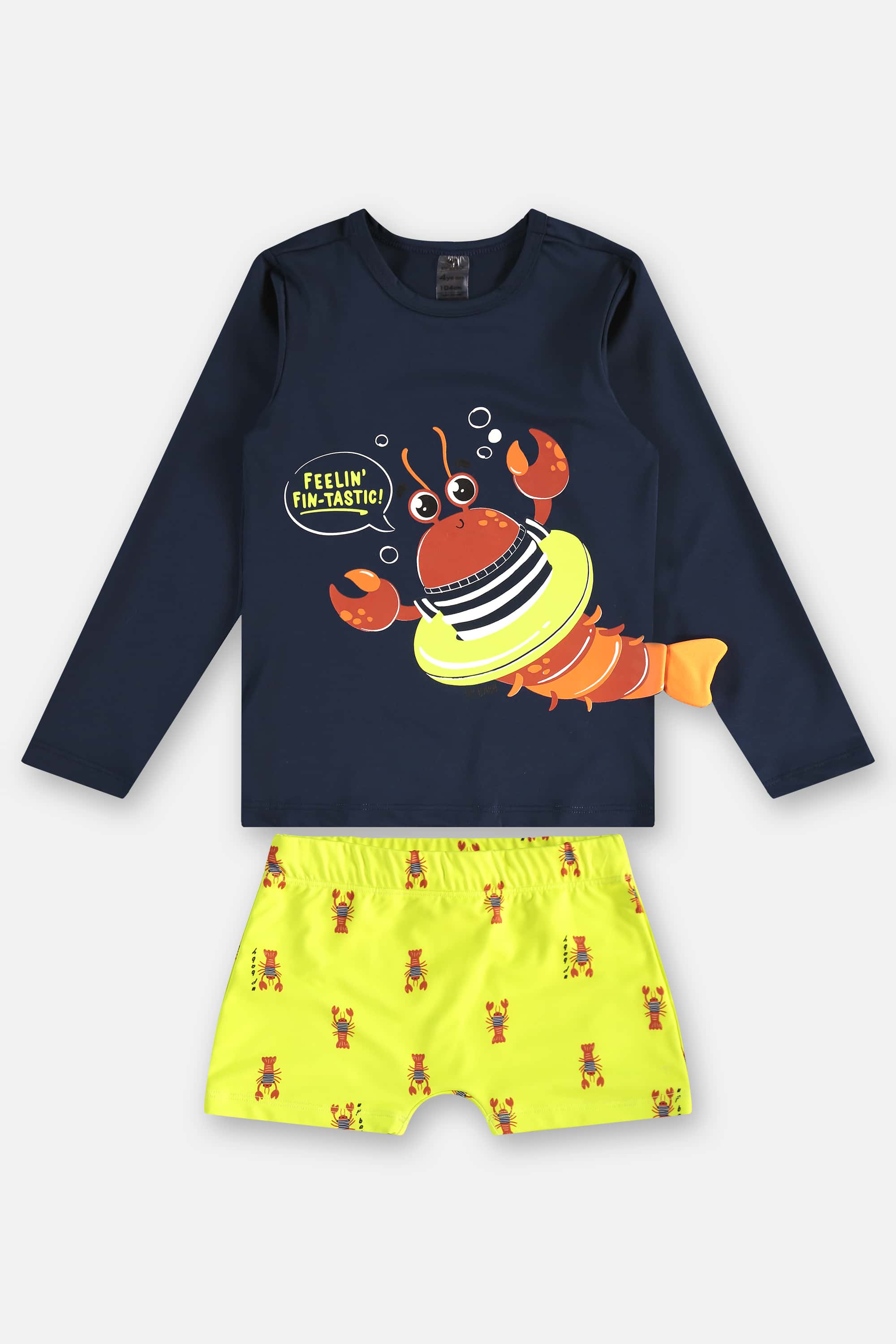 Conjunto Camiseta e Sunga Infantil em Malha FPS+50 (Azul Marinho) Up Baby - Imagem 50