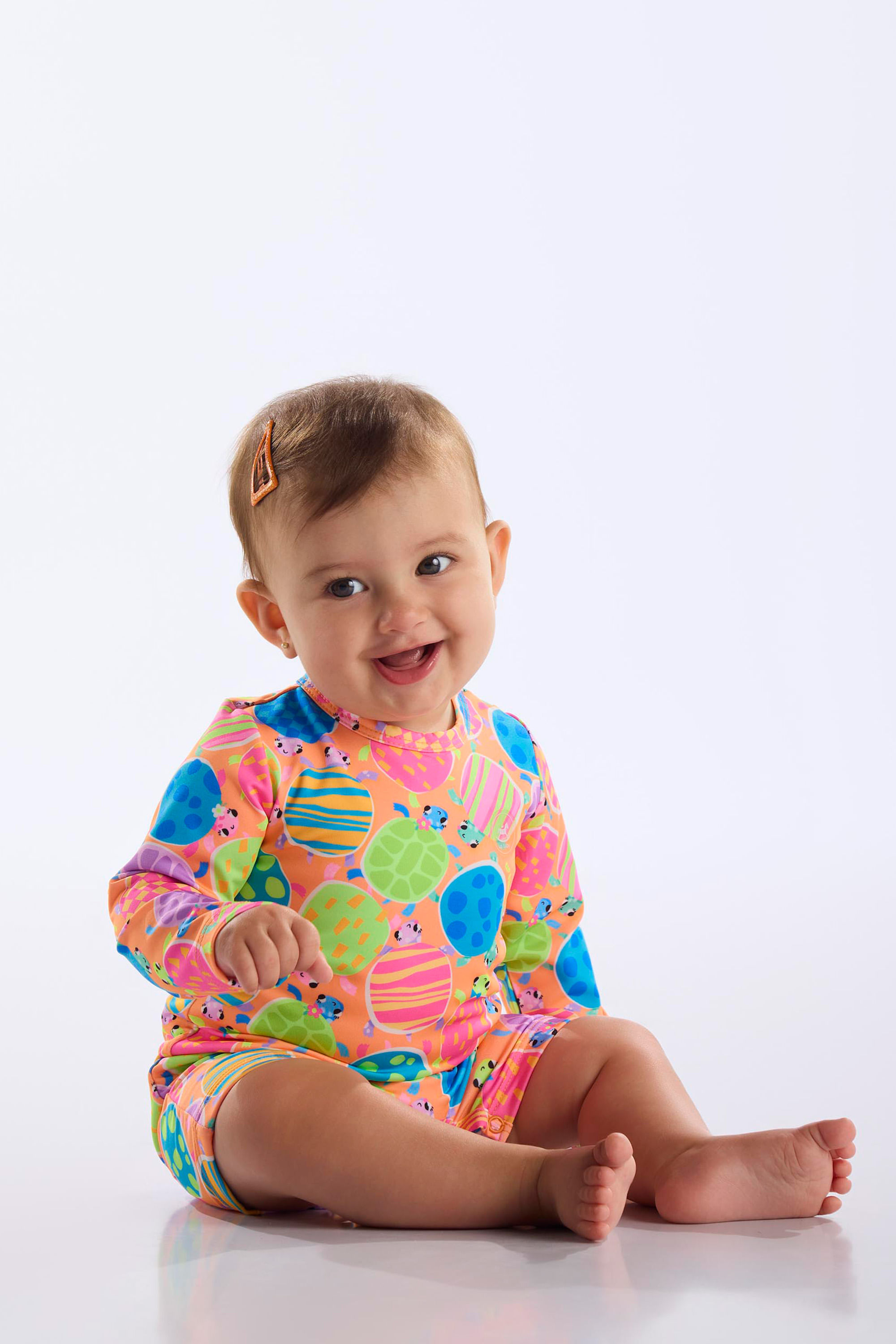 Macaquinho Unissex para Bebê com FPS +50 e Forro (Laranja) Up Baby - Imagem 7