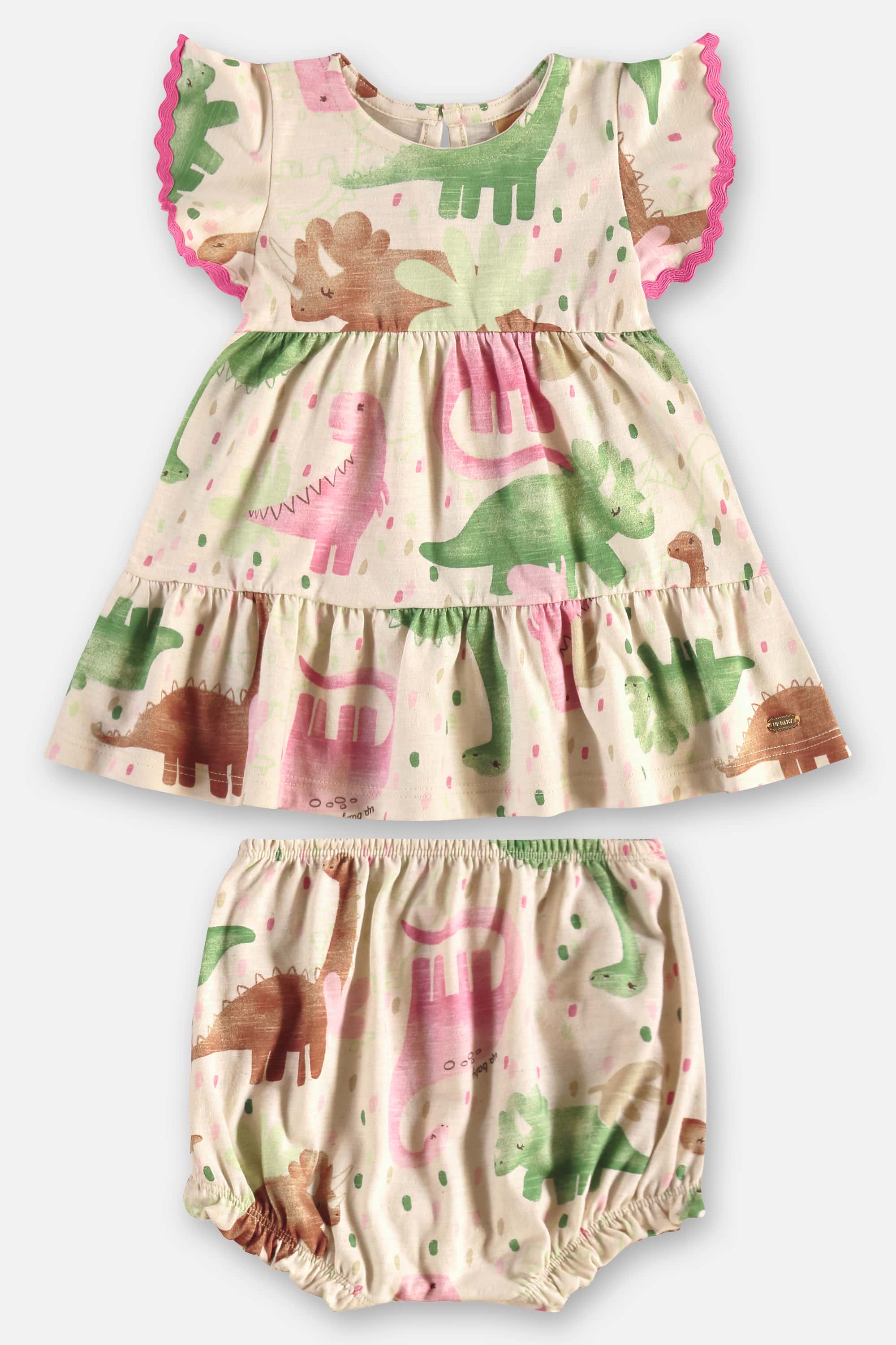 Conjunto para Bebê com Vestido e Calcinha em Algodão (Verde) Up Baby