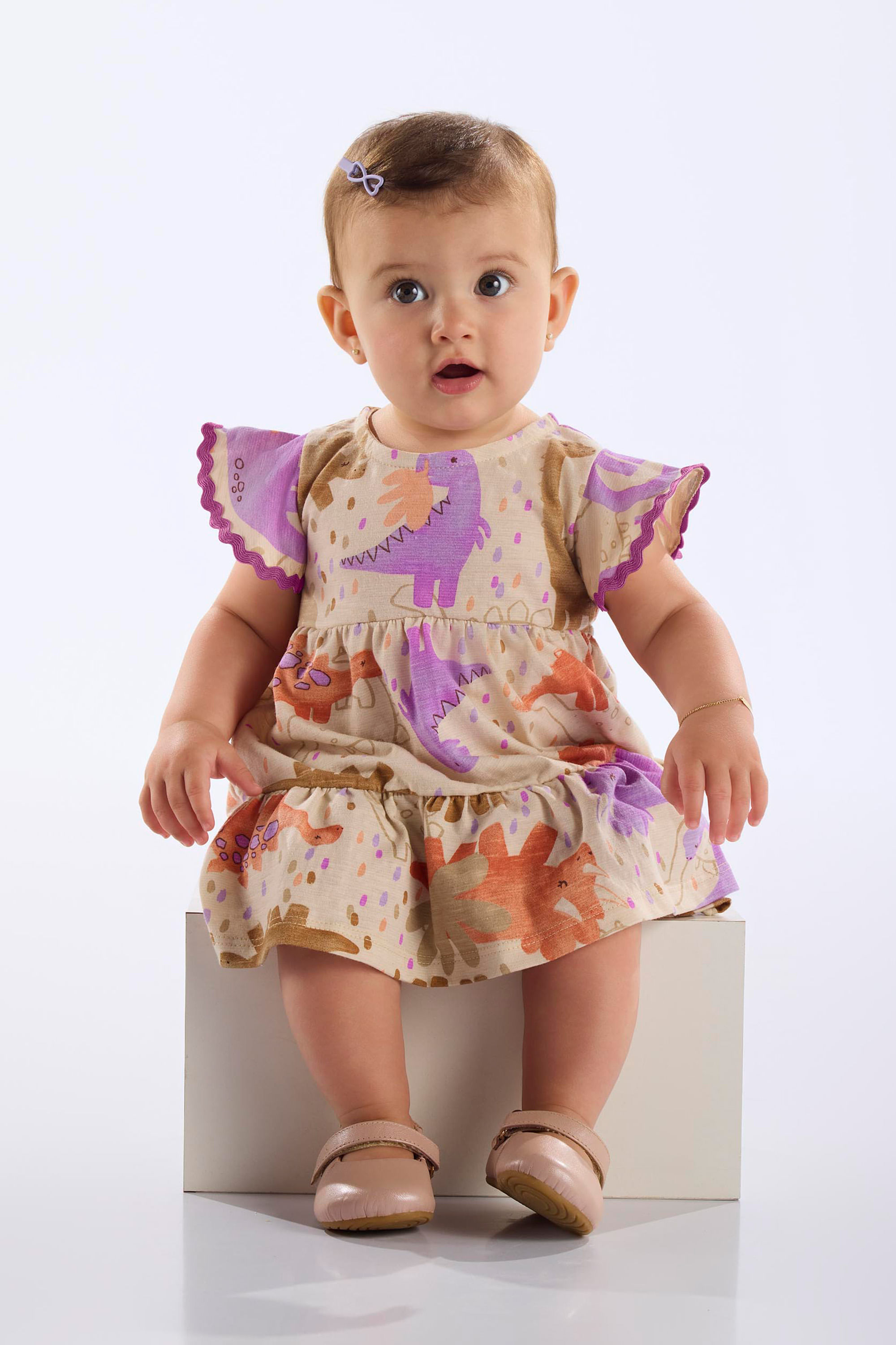 Conjunto para Bebê com Vestido e Calcinha em Algodão (Roxo) Up Baby