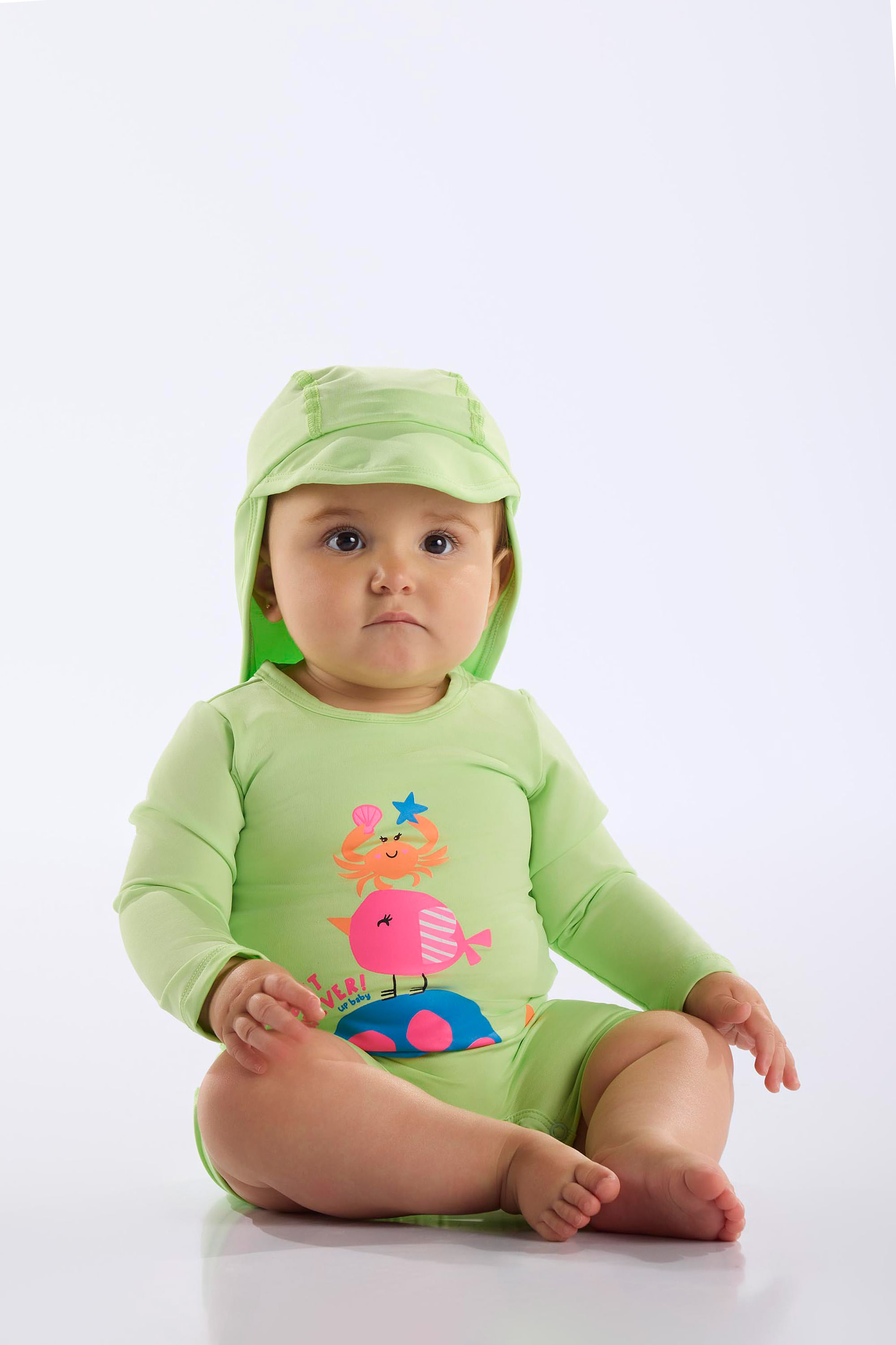 Macaquinho para Bebê Menina com FPS +50 (Verde) Up Baby