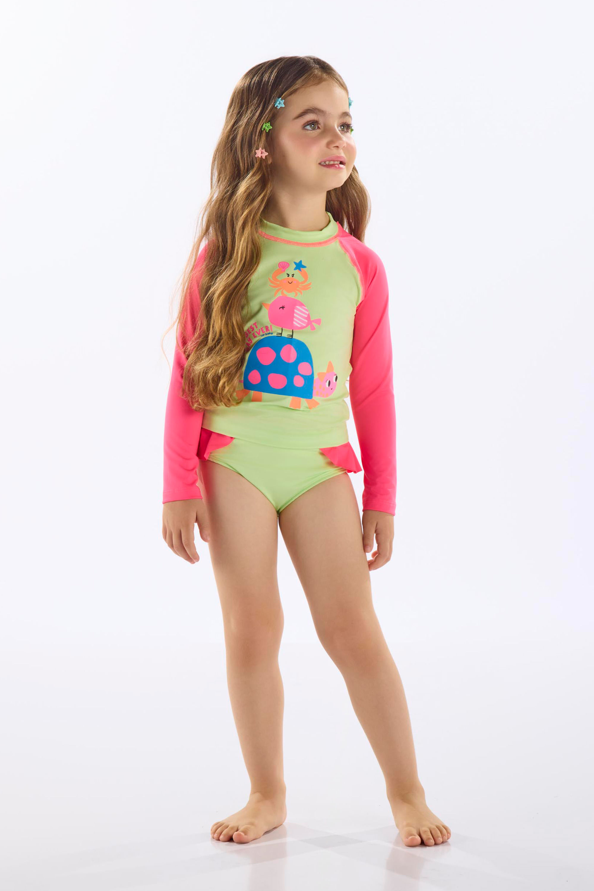 Biquíni Infantil em Poliéster e Elastano FPS +50 (Verde) Up Baby - Imagem 25