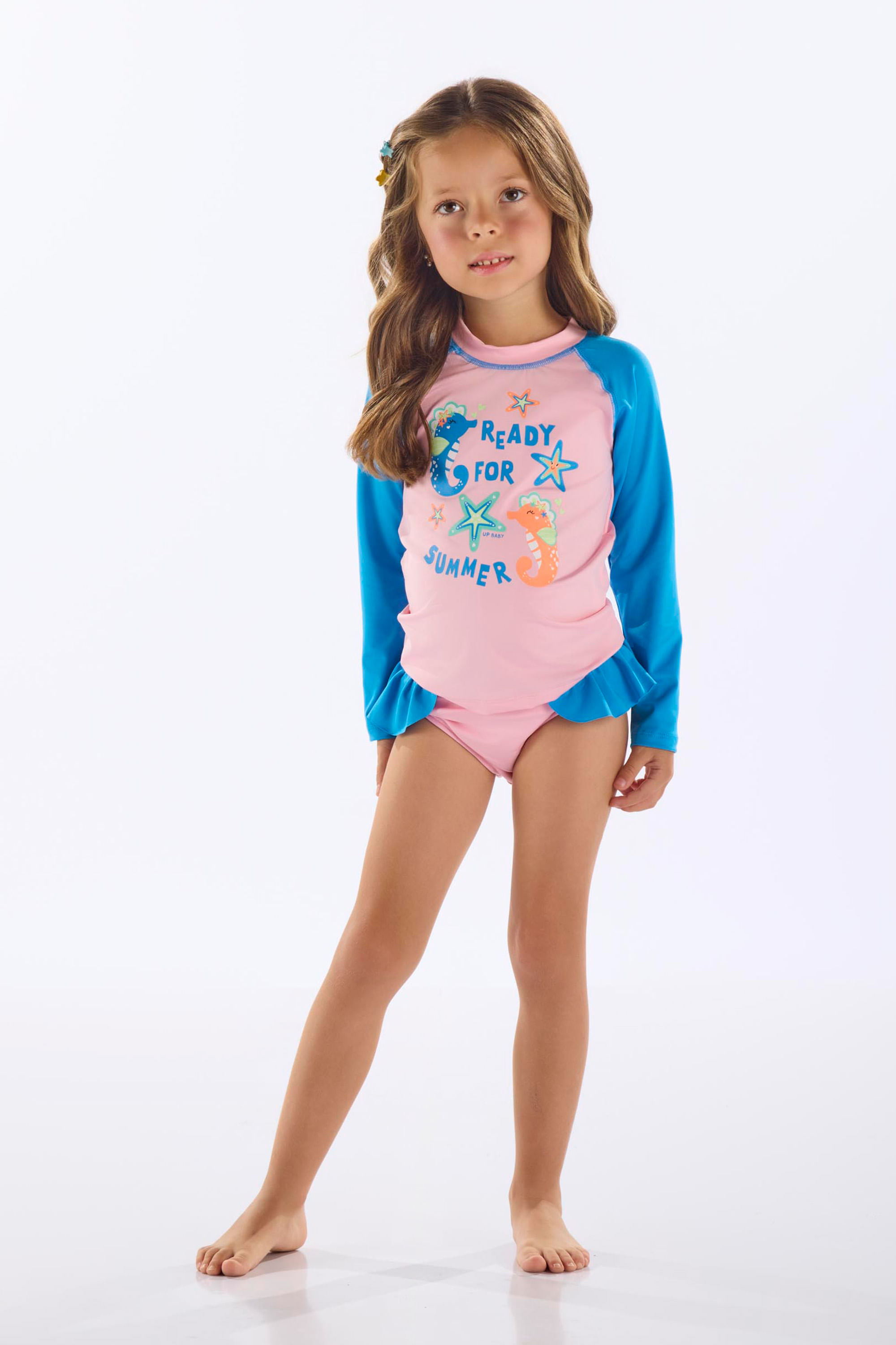 Biquíni Infantil em Poliéster e Elastano FPS +50 (Rosa) Up Baby - Imagem 9