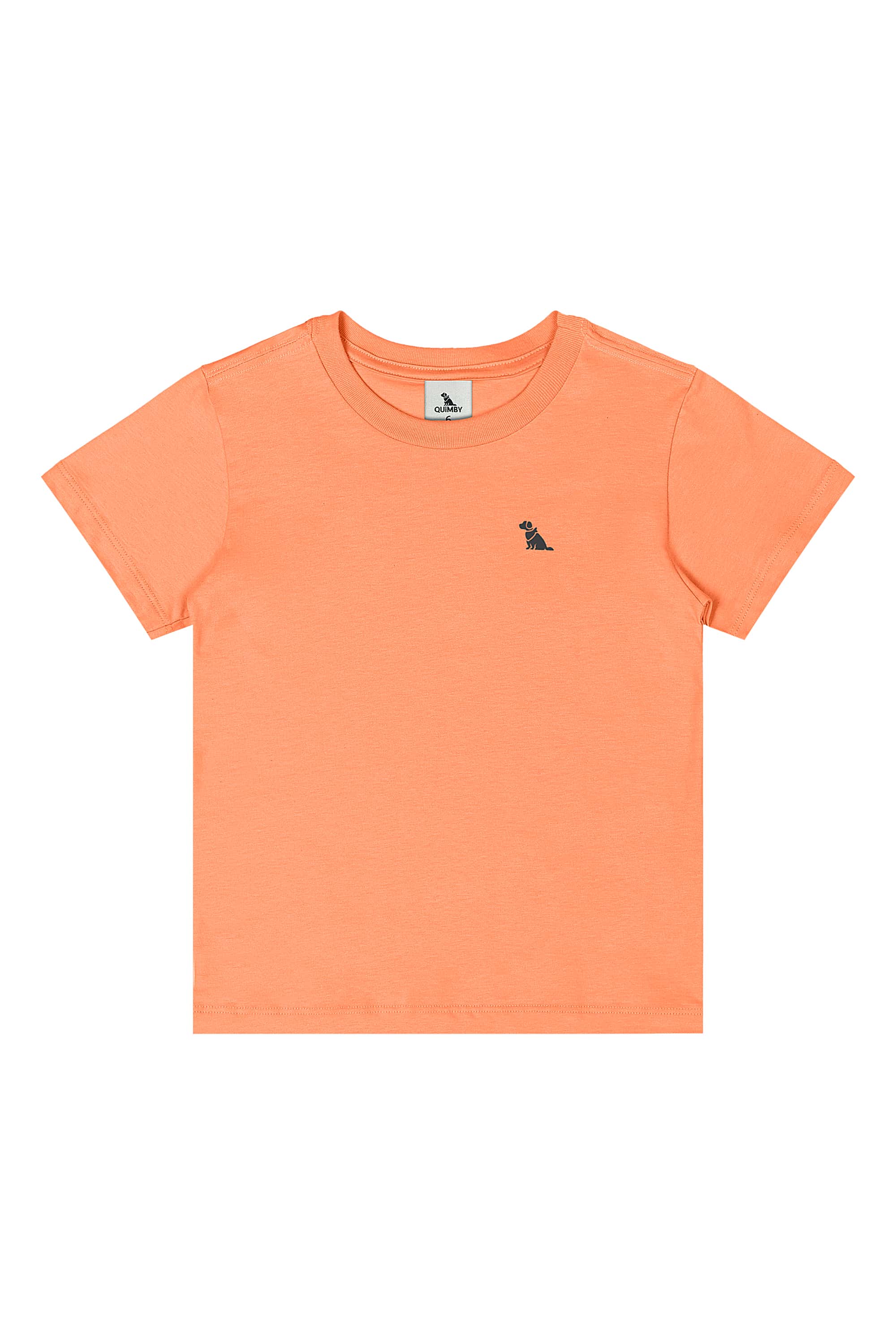 Camiseta Infantil Masculina em Meia Malha (Laranja) Quimby