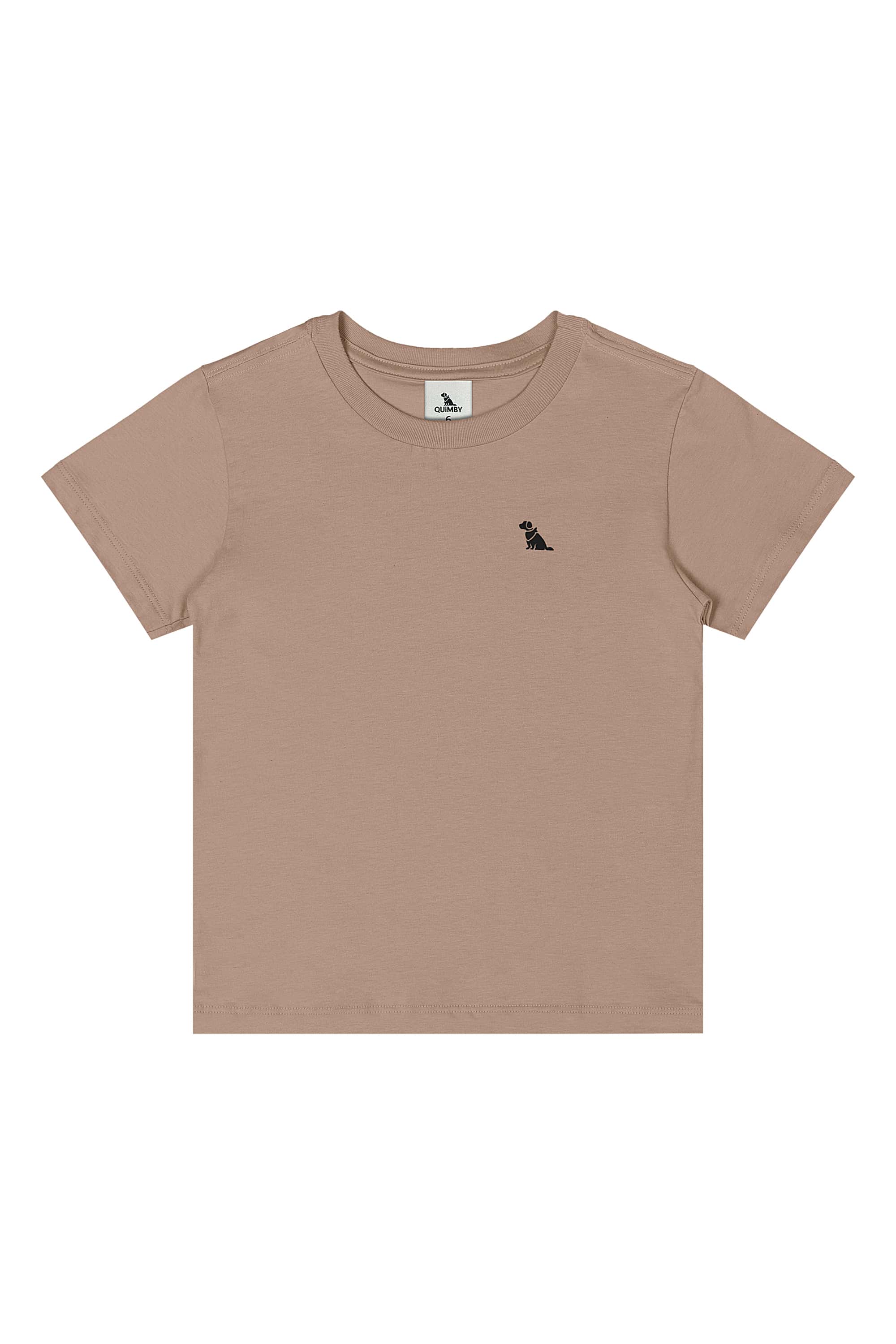Camiseta Infantil Masculina em Meia Malha (Marrom) Quimby
