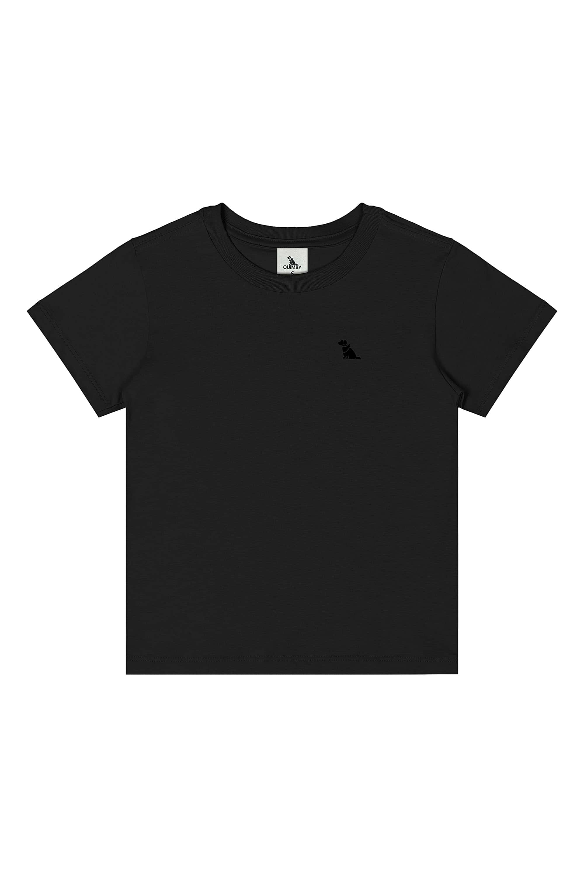 Camiseta Infantil Masculina em Meia Malha (Preto) Quimby