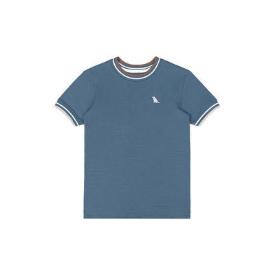 Camiseta Infantil Masculina em Malha Colmeia (Azul) Quimby