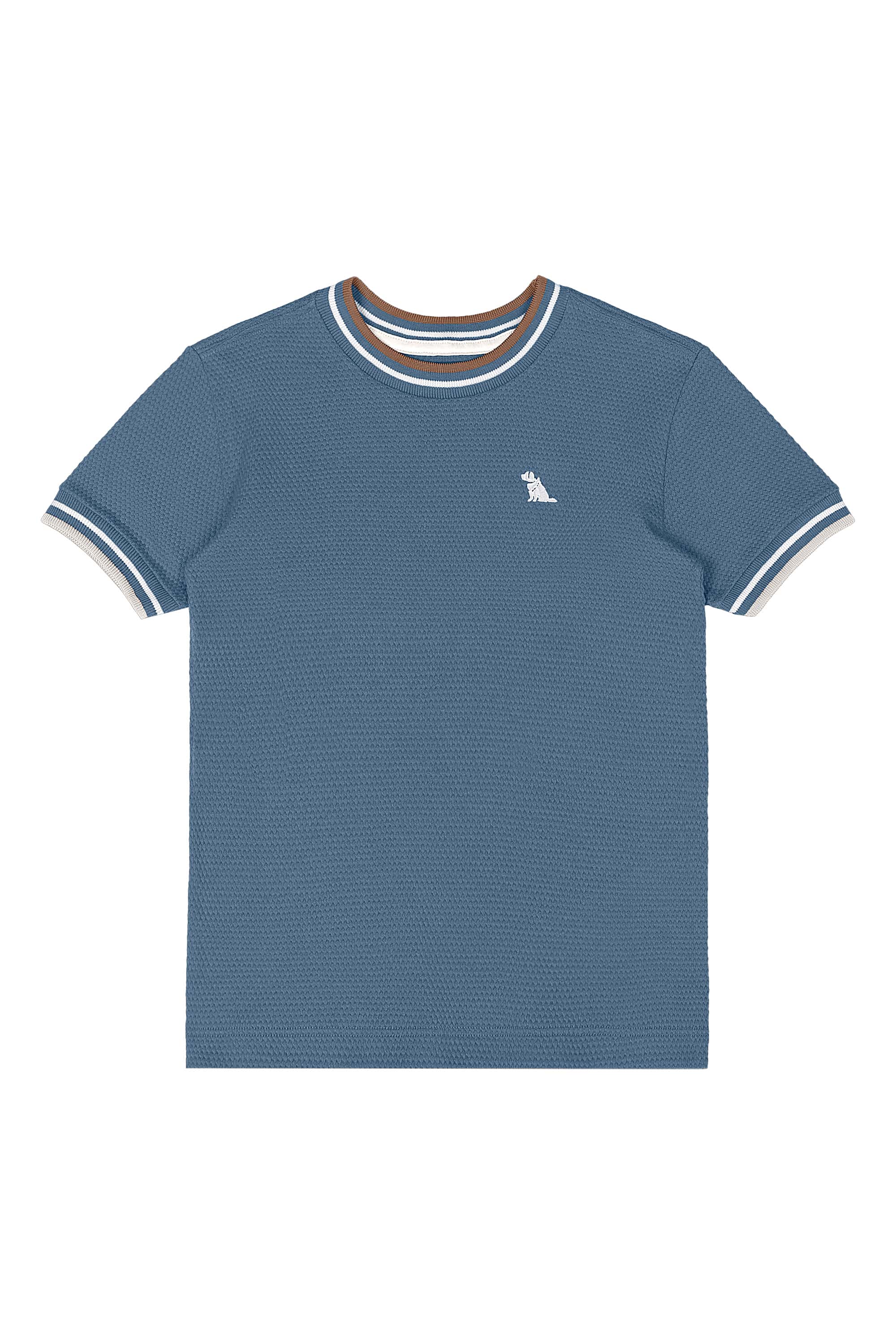 Camiseta Infantil Masculina em Malha Colmeia (Azul) Quimby