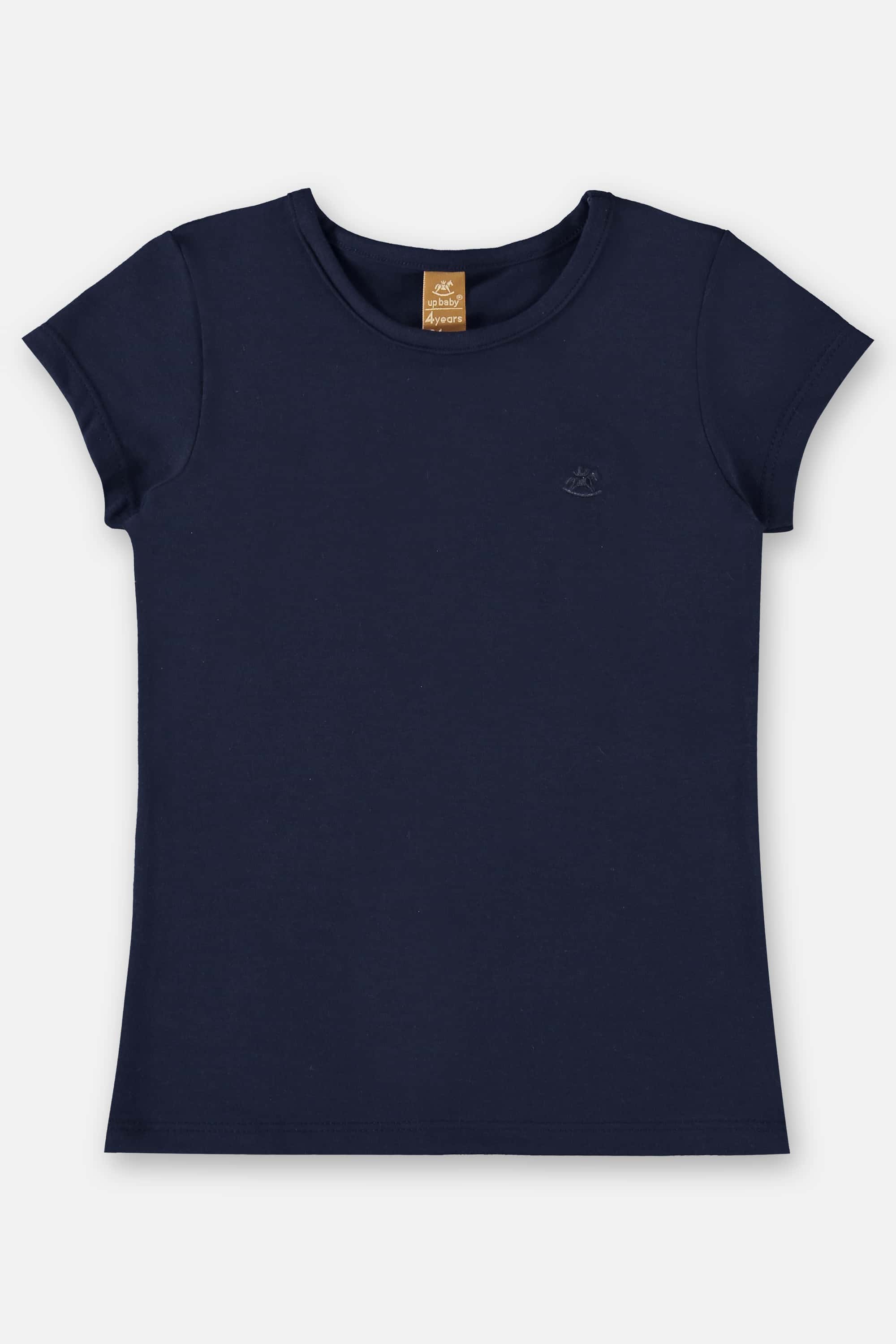 Blusa Infantil Manga Curta Básica em Cotton (Azul Marinho) Up Baby - Imagem 15