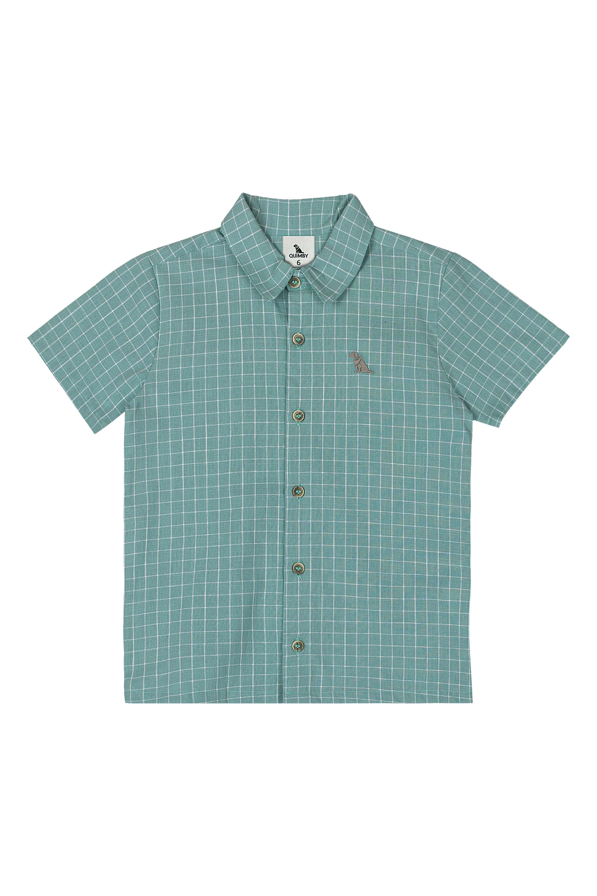 Conjunto para Menino Camisa Xadrez e Bermuda (Verde) Quimby - Imagem 15