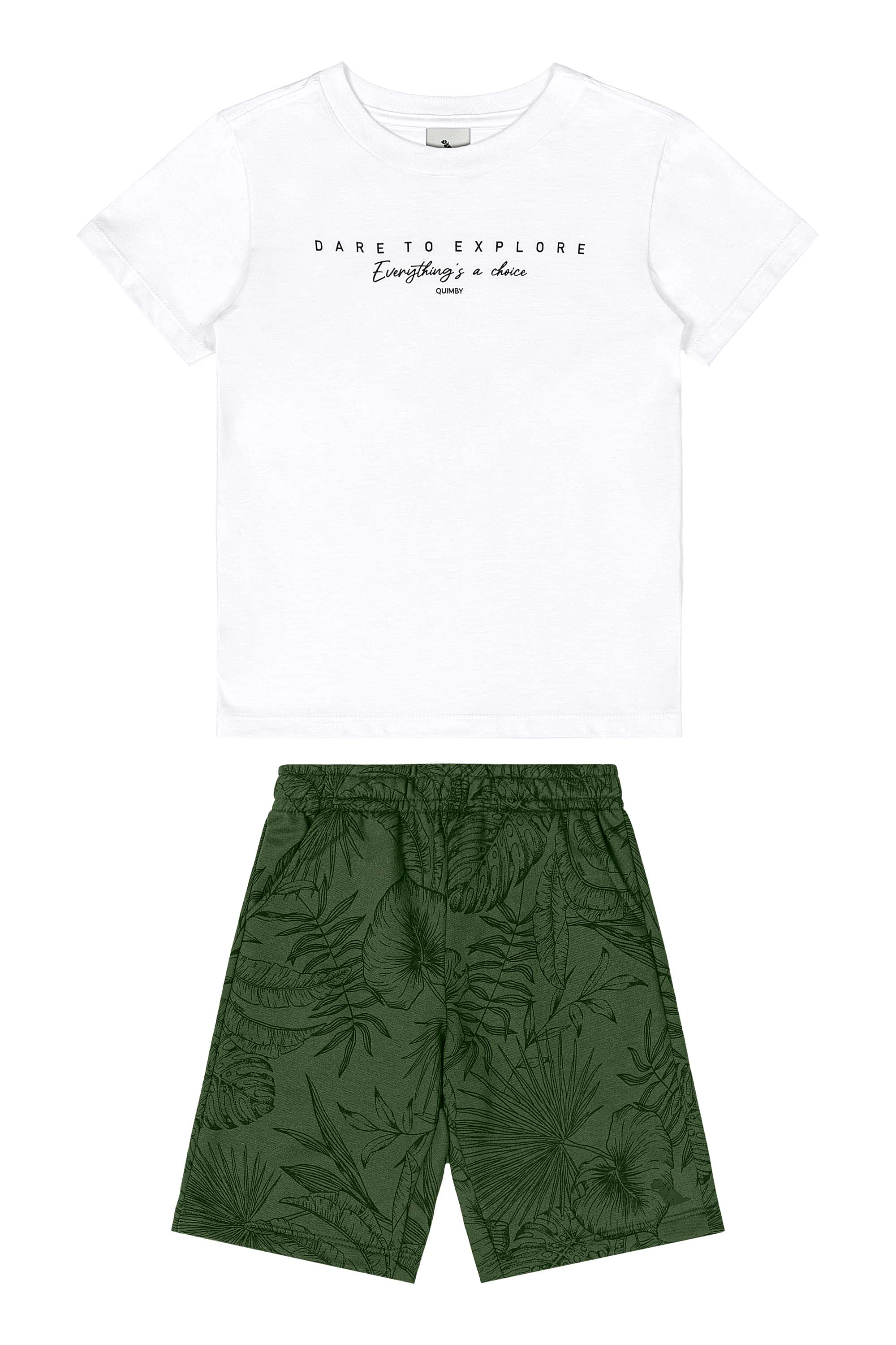 Conjunto com Camiseta e Bermuda Infantil (Branco) Quimby - Imagem 8