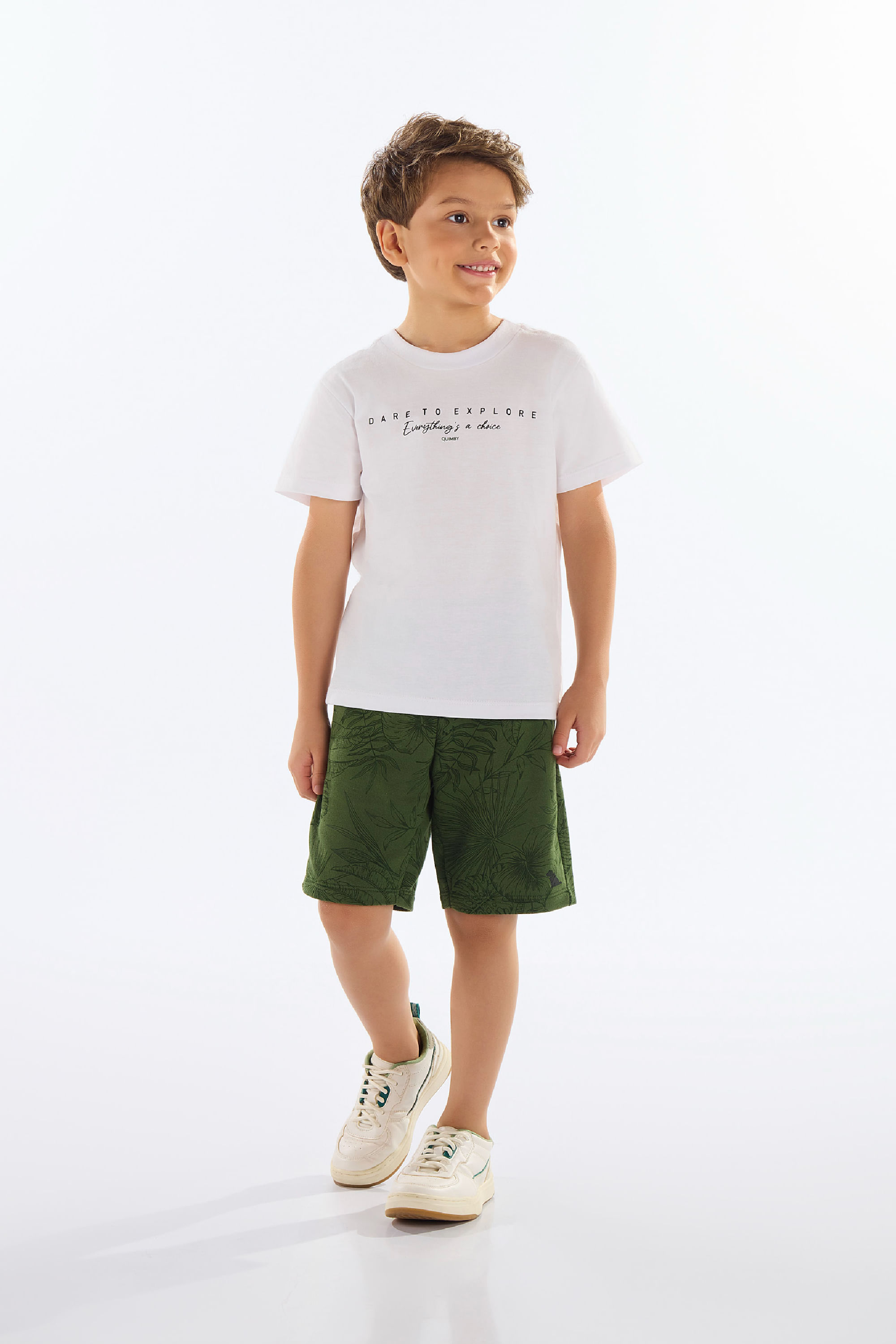 Conjunto com Camiseta e Bermuda Infantil (Branco) Quimby - Imagem 25
