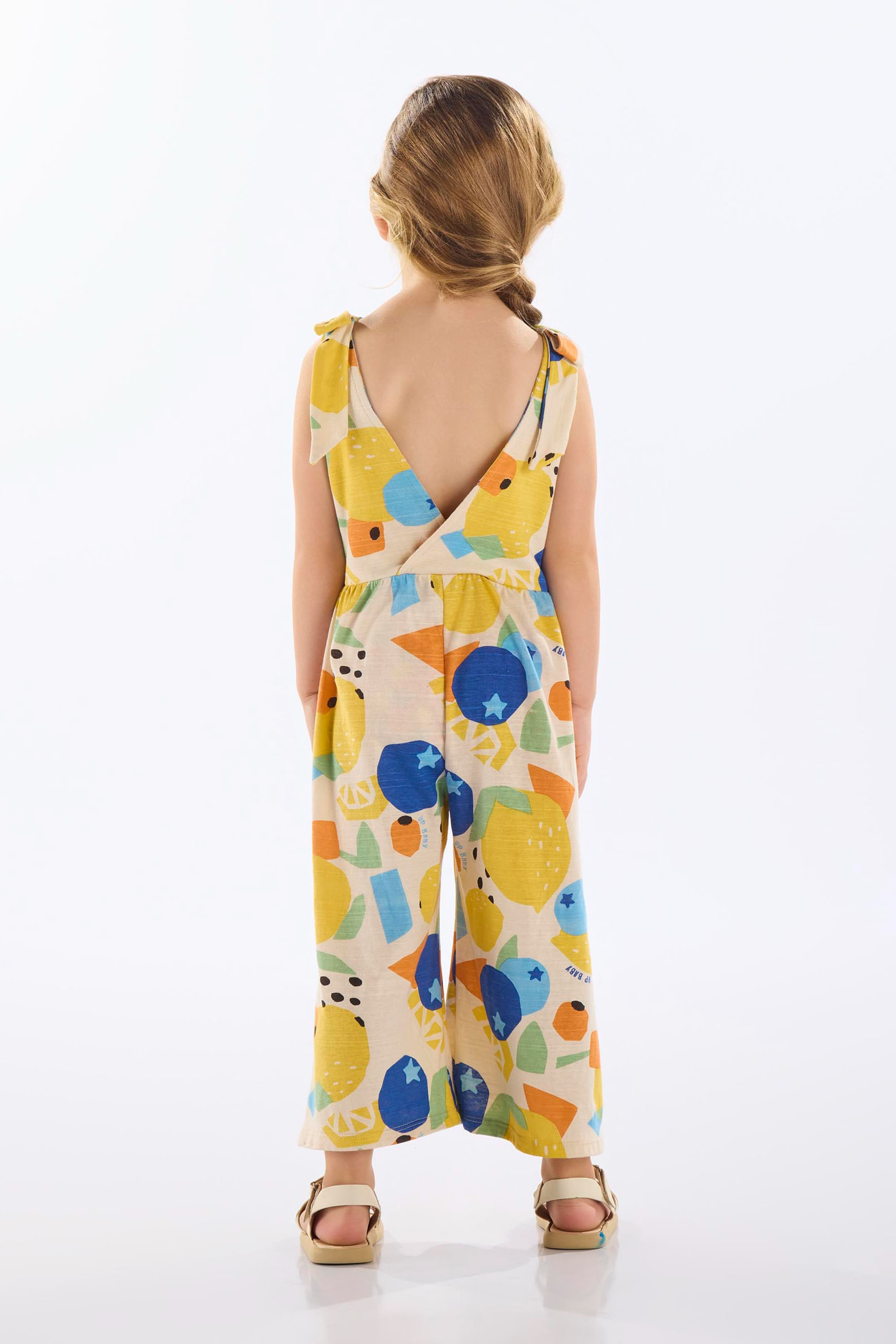 Macacão Infantil Feminino em Algodão de Frutas (Bege) Up Baby - Imagem 27