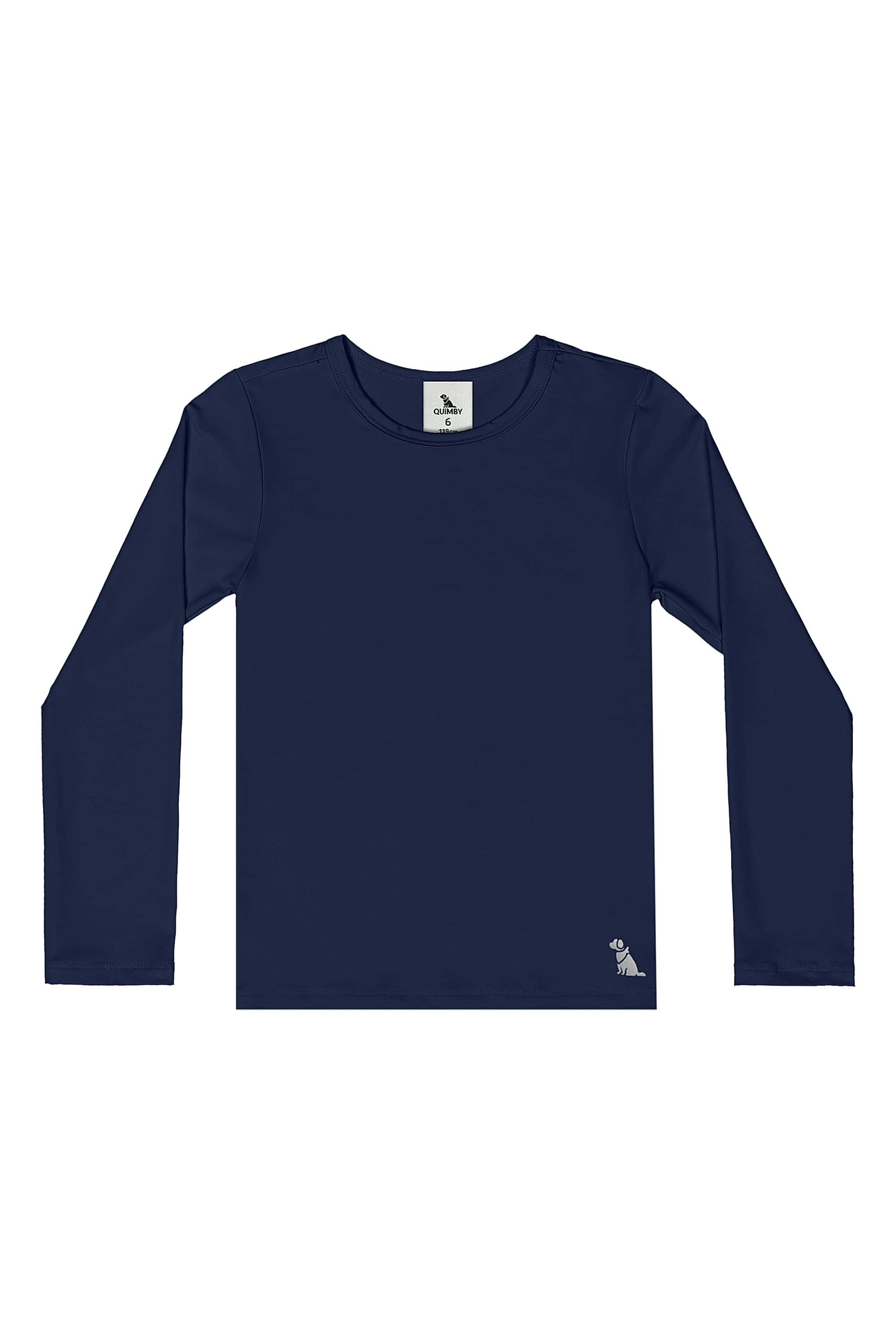 Blusa Unissex em Malha com Proteção UV Dry (Azul Marinho) Quimby - Imagem 9