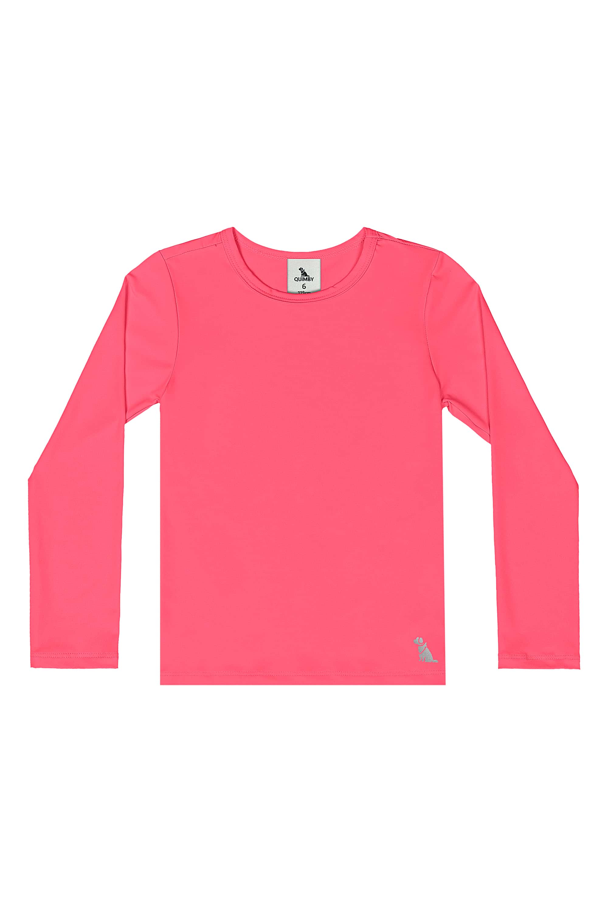 Blusa Unissex em Malha com Proteção UV Dry (Rosa Pink Neon) Quimby - Imagem 13