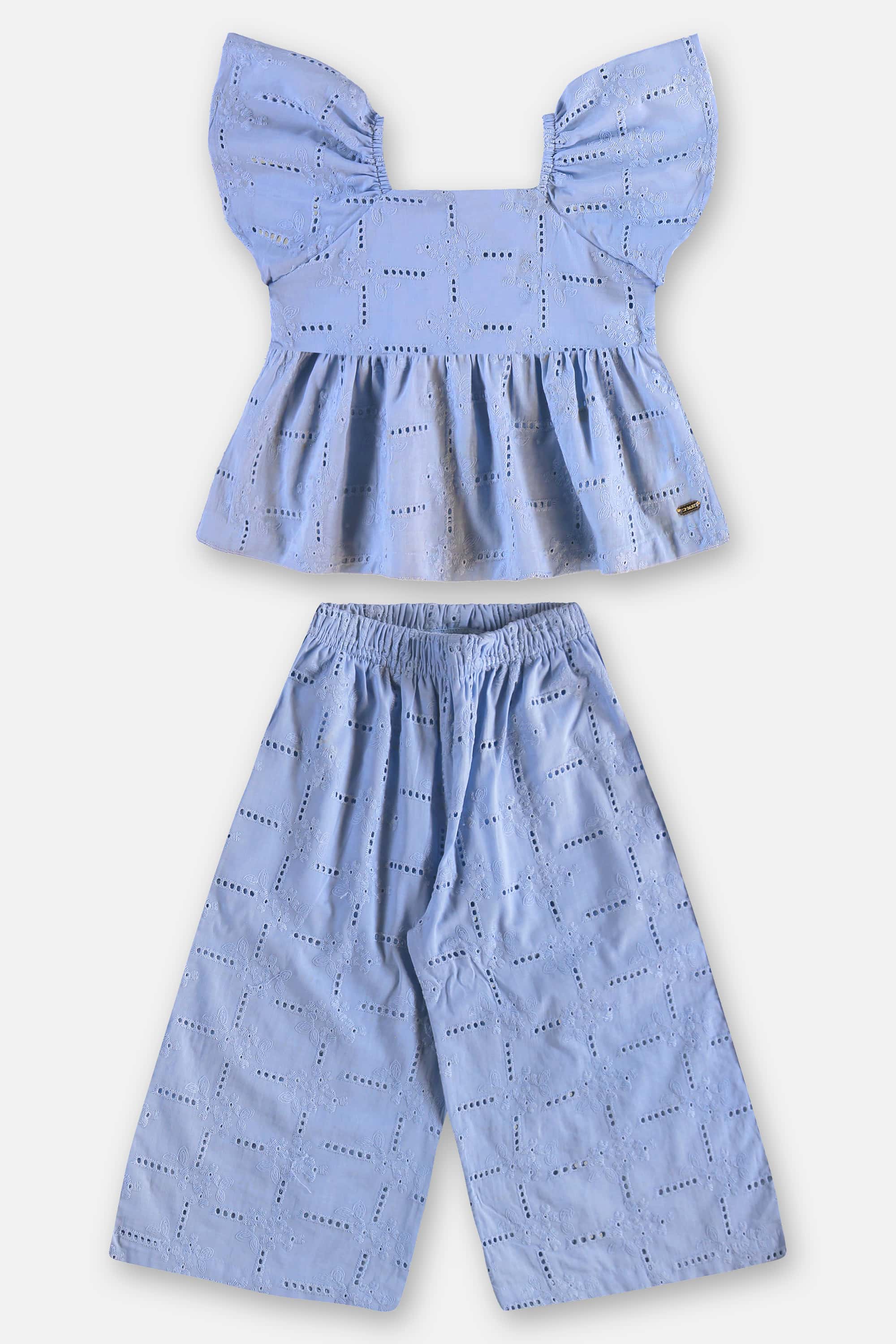 Conjunto Blusa e Calça em Algodão Infantil Feminino (Azul) Up Baby - Imagem 2