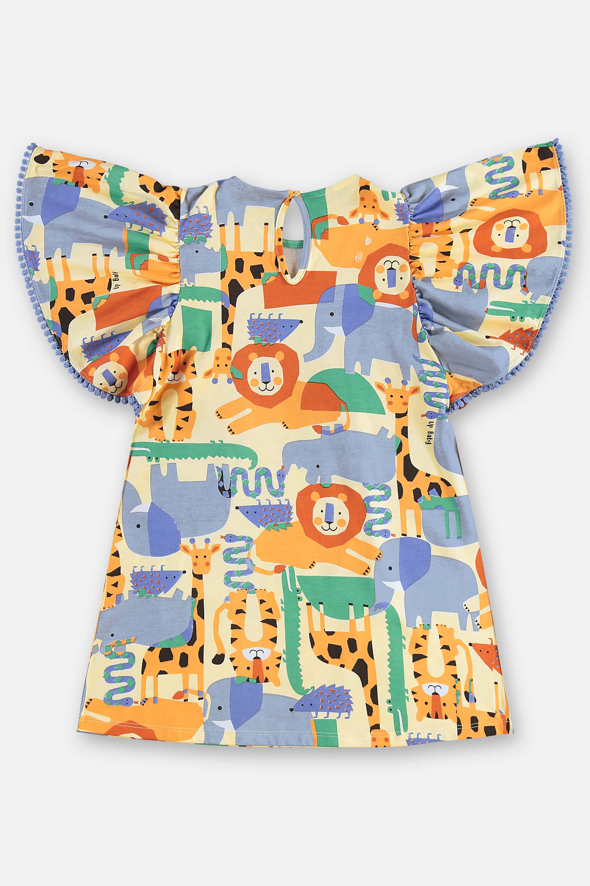 Vestido Infantil em Algodão Estampado (Bege) Up Baby - Imagem 12