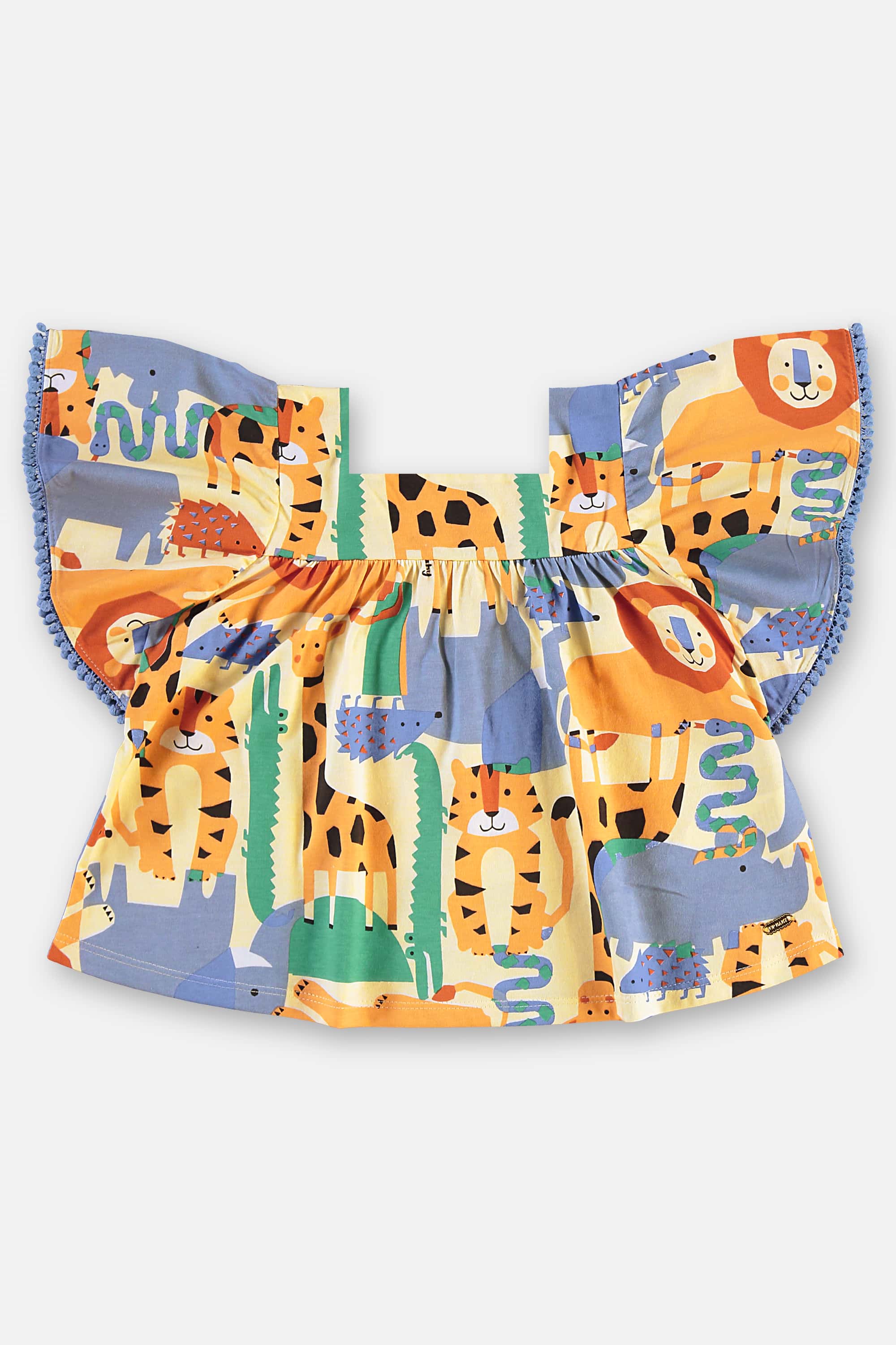 Conjunto Estampado com Bata e Short Infantil Feminino (Bege) Up Baby - Imagem 17