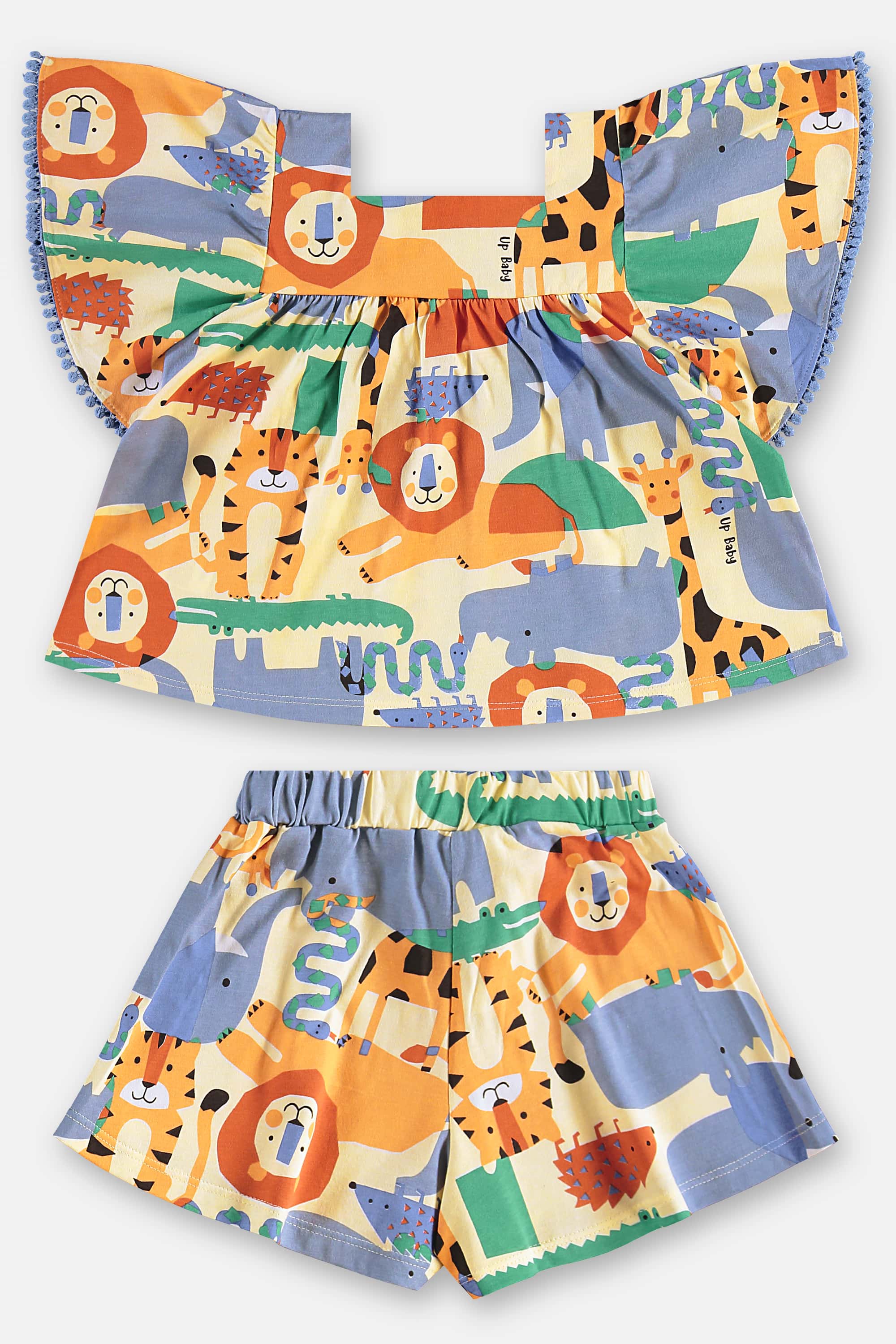 Conjunto Estampado com Bata e Short Infantil Feminino (Bege) Up Baby - Imagem 26