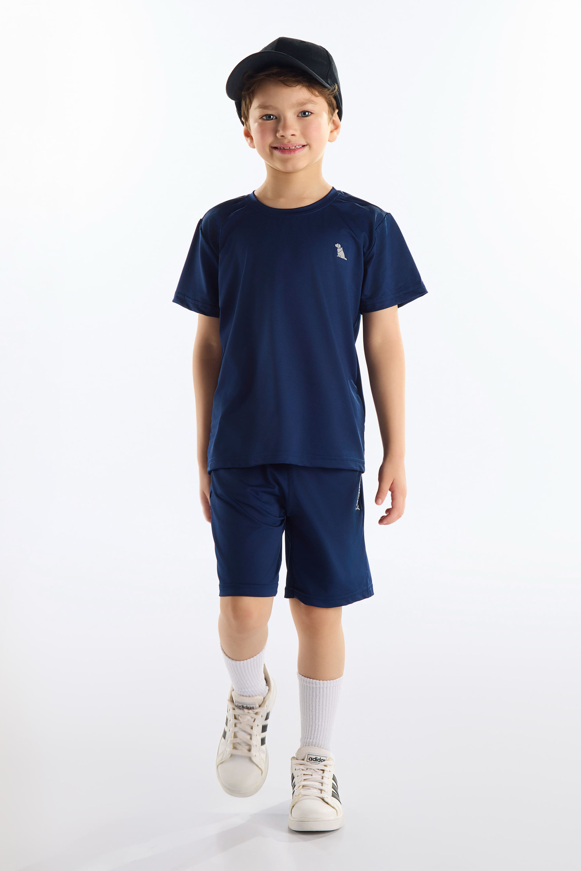 Bermuda Infantil Masculino em Malha Dry Fit (Azul Marinho) Quimby - Imagem 12