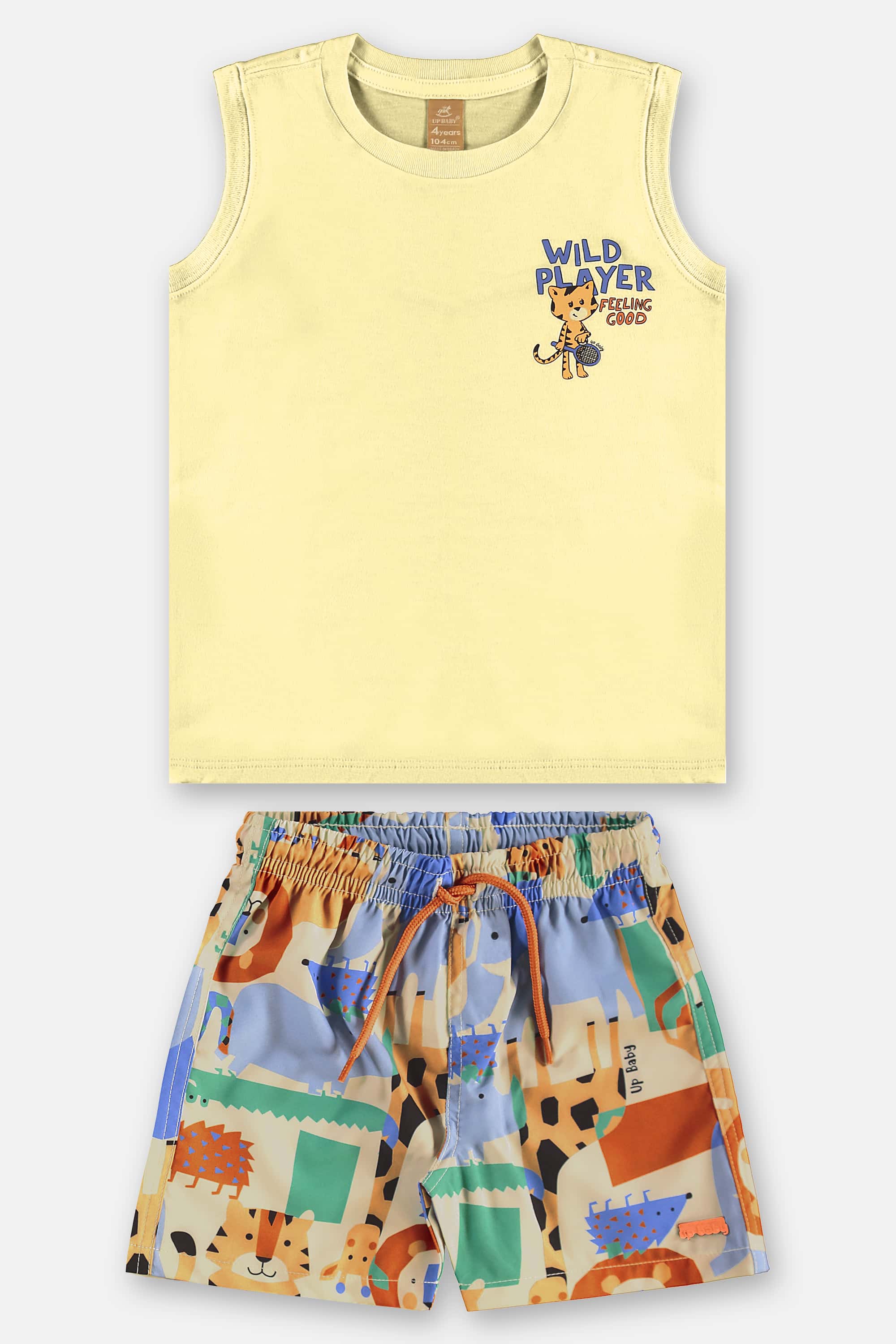 Conjunto com Regata e Short Animais Infantil Masculino (Amarelo) Up Baby - Imagem 30