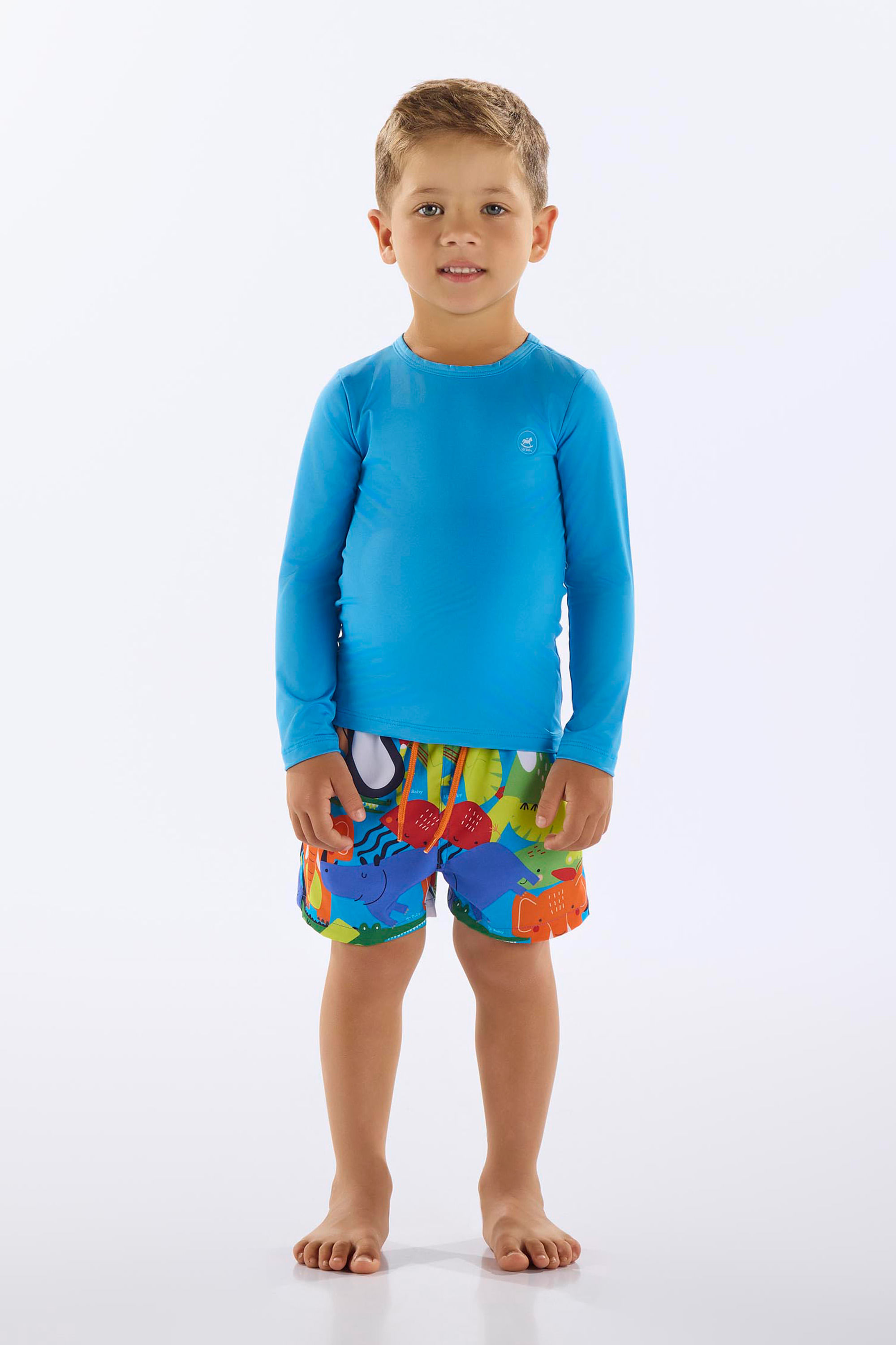 Camiseta Infantil Unissex com FPS +50 (Azul Claro) Up Baby