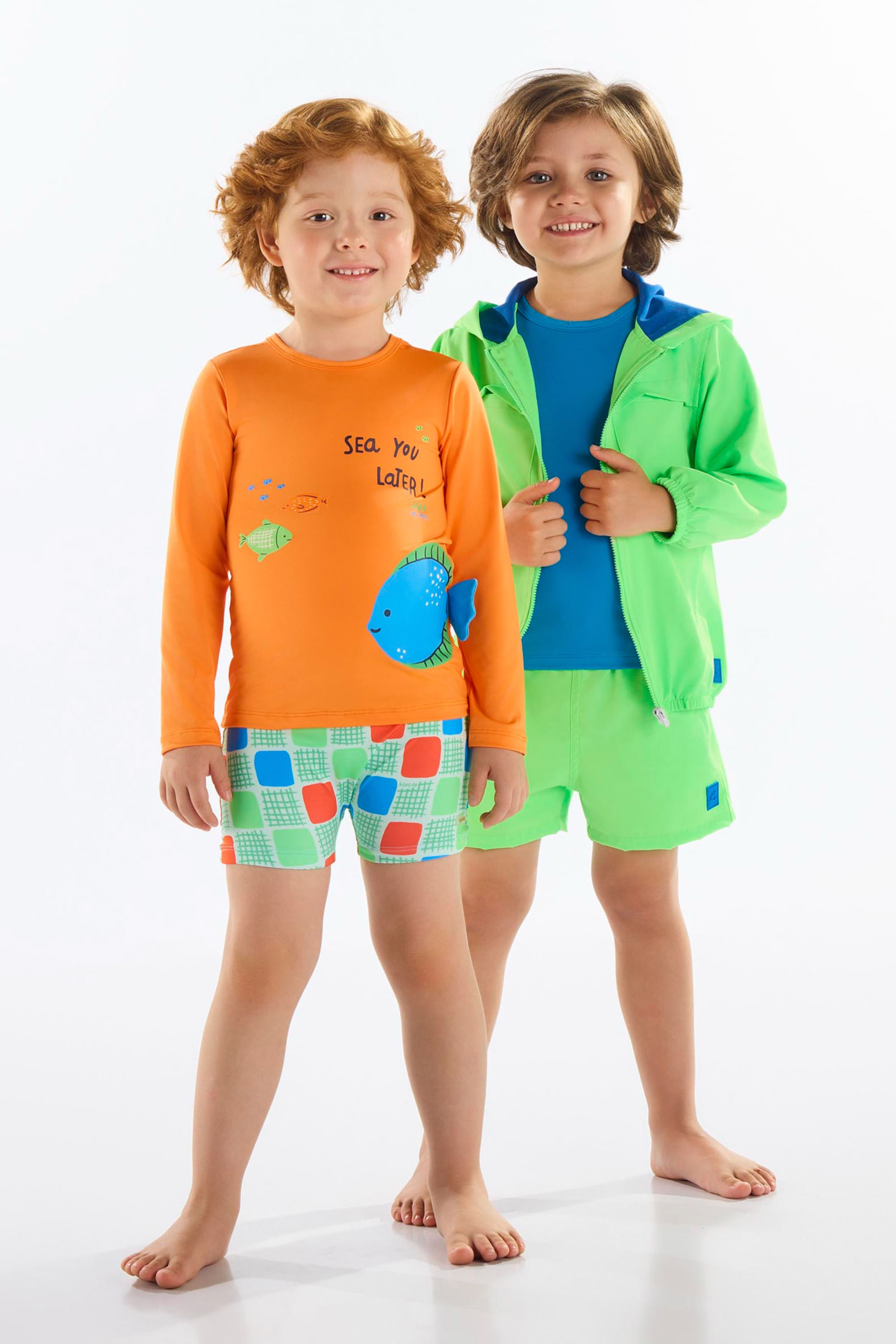 Camiseta Infantil Unissex com FPS +50 (Azul Claro) Up Baby - Imagem 50
