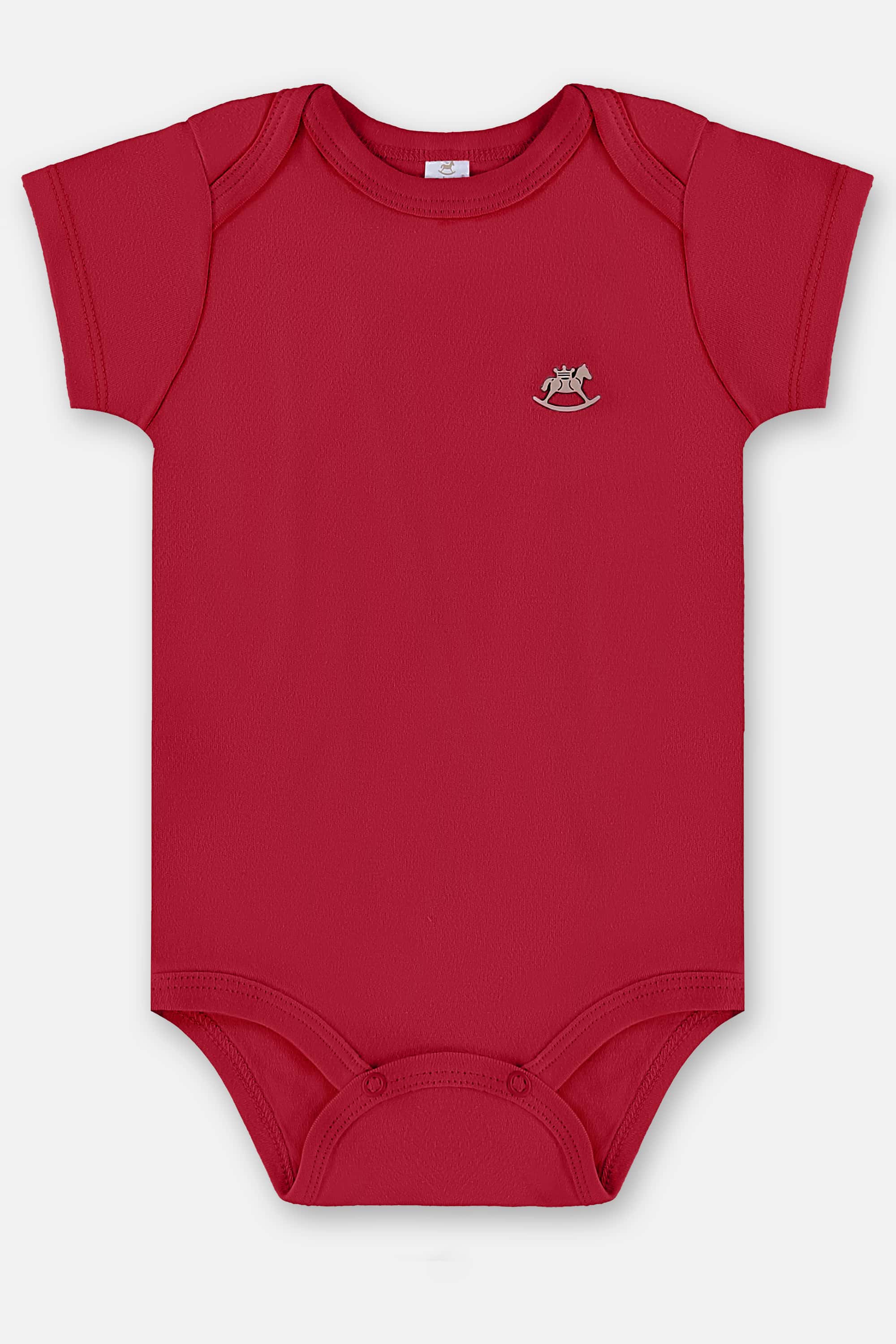 Body Manga Curta Unissex em Suedine Essentials (Vermelho) Up Baby - Imagem 2