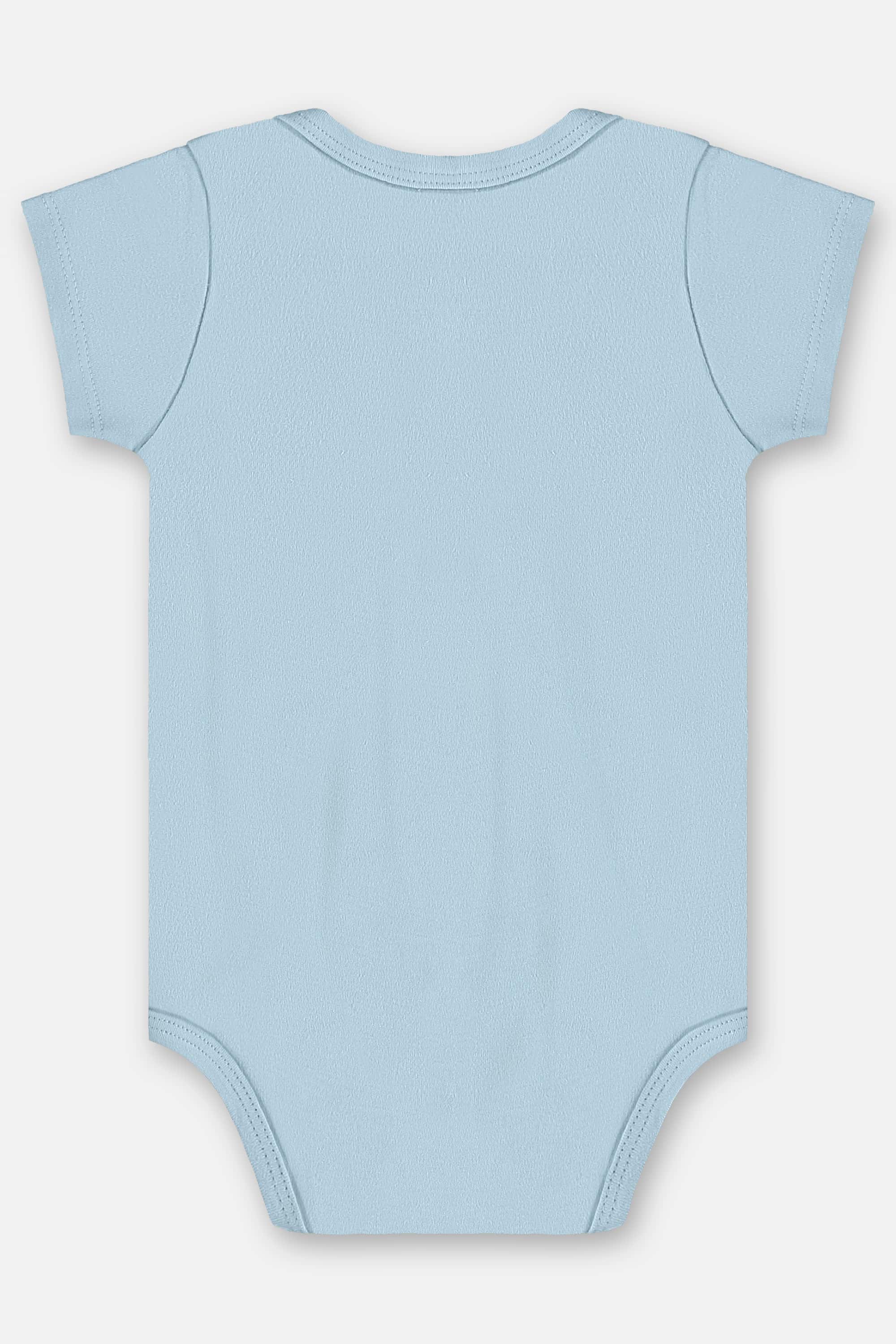 Body Manga Curta Unissex em Suedine Essentials (Azul Claro) Up Baby - Imagem 12