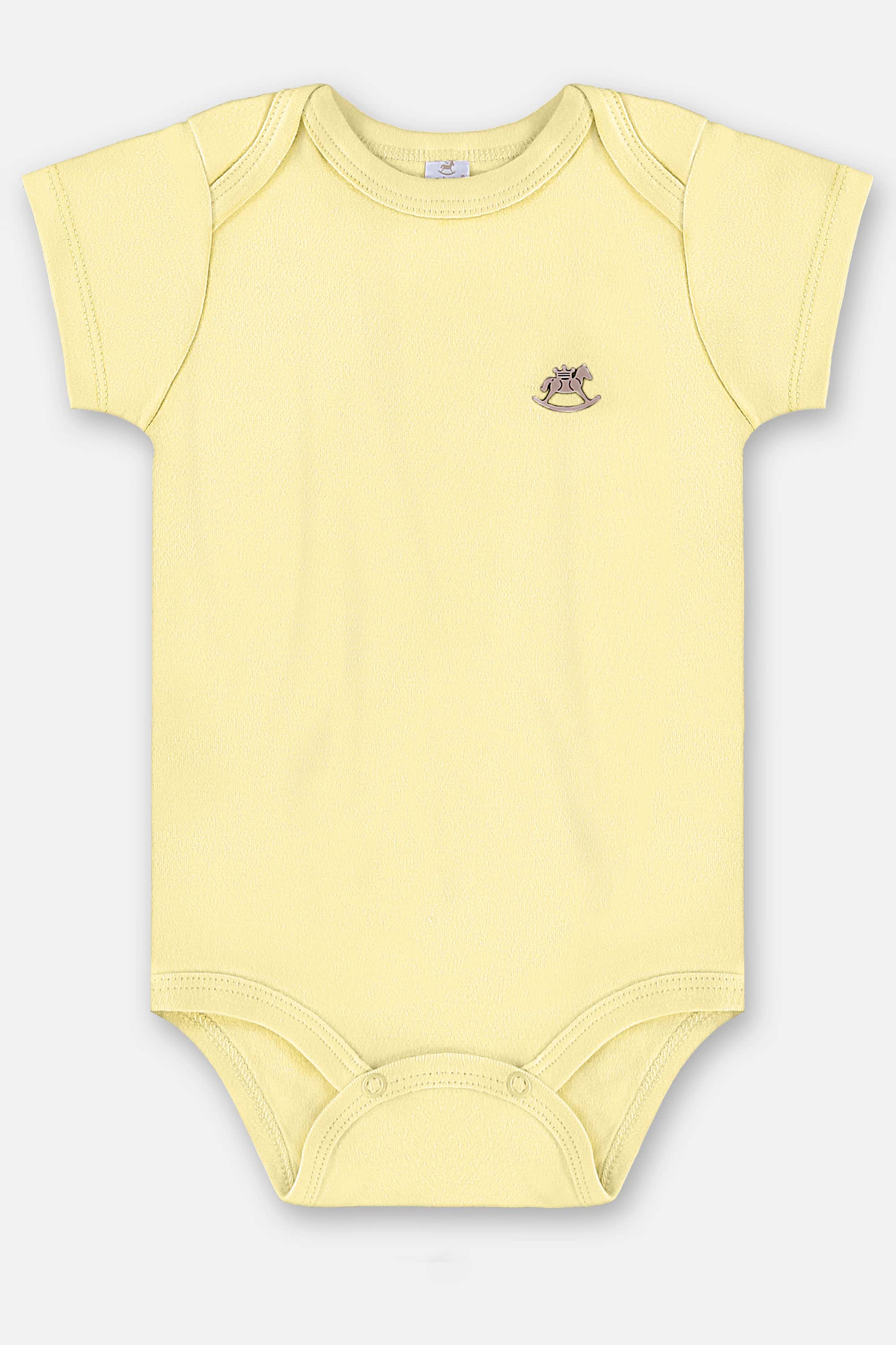 Body Manga Curta Unissex em Suedine Essentials (Amarelo) Up Baby - Imagem 5