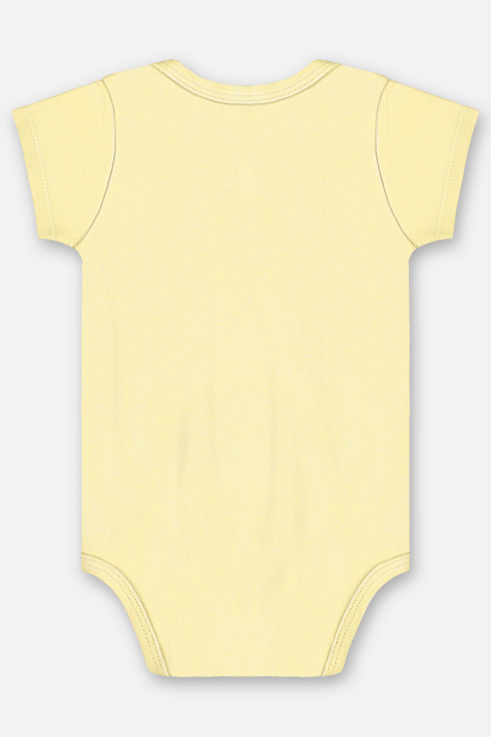 Body Manga Curta Unissex em Suedine Essentials (Amarelo) Up Baby - Imagem 6