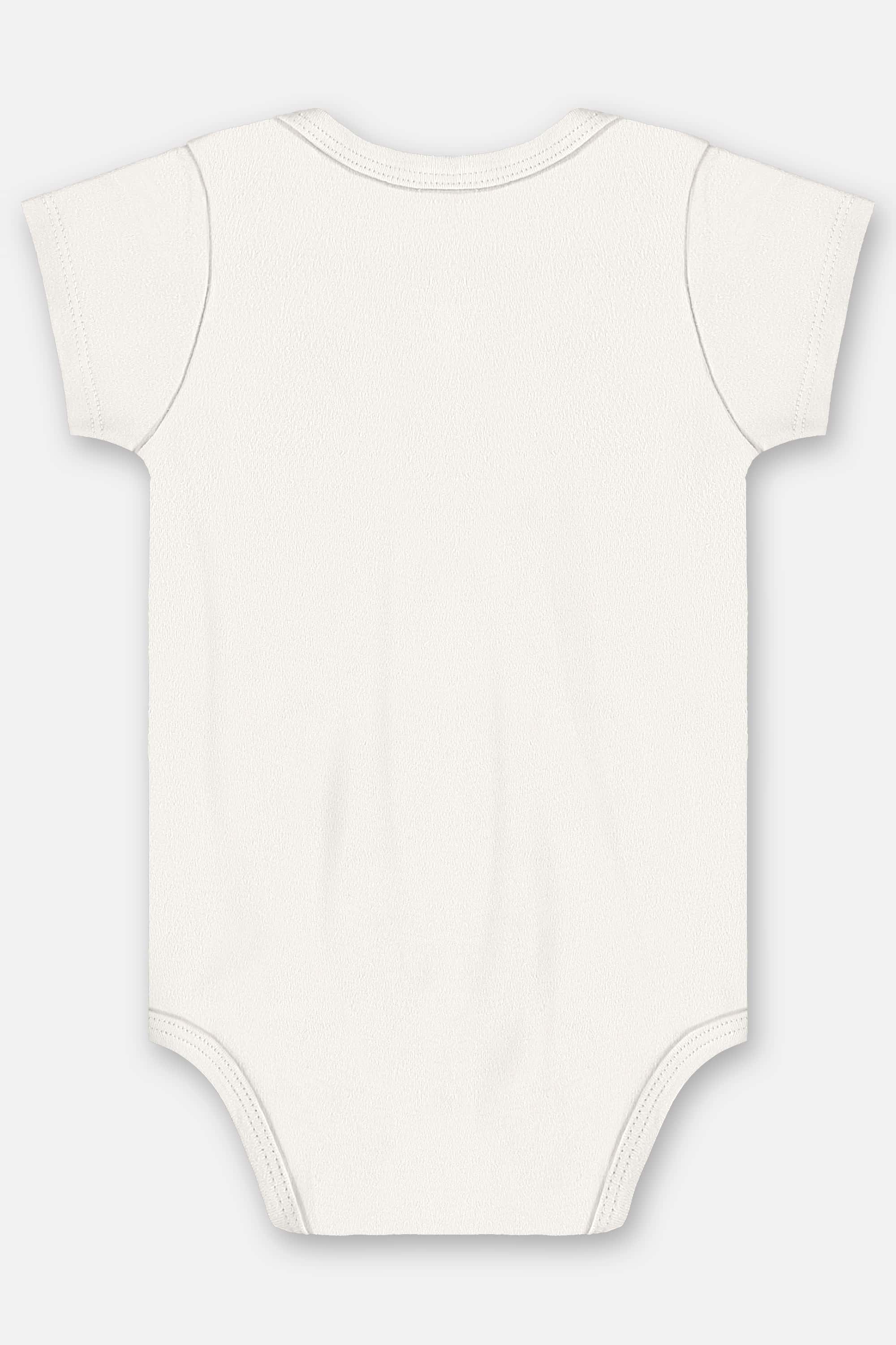 Body Manga Curta Unissex em Suedine Essentials (Off White) Up Baby - Imagem 6