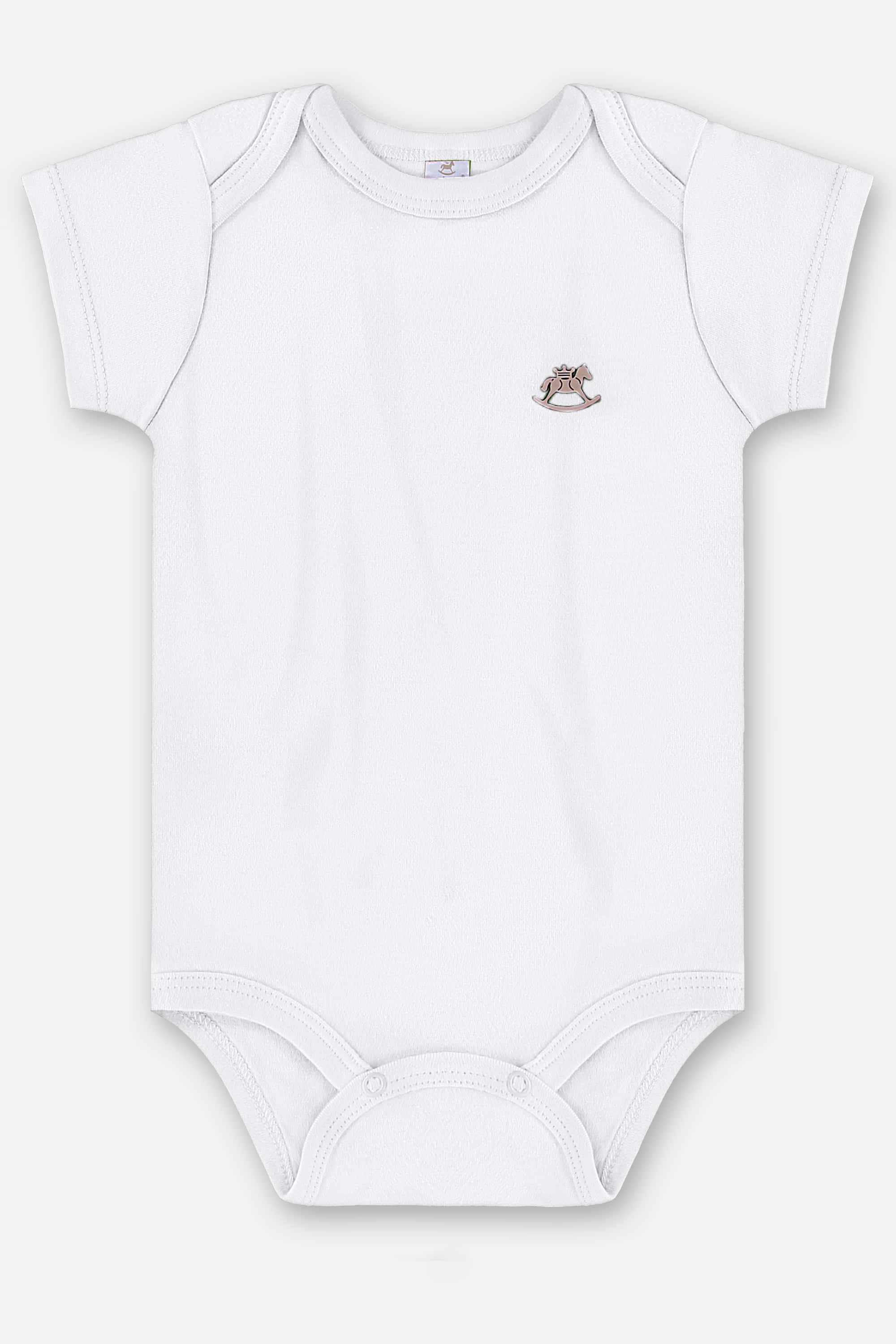 Body Manga Curta Unissex em Suedine Essentials (Branco) Up Baby - Imagem 5