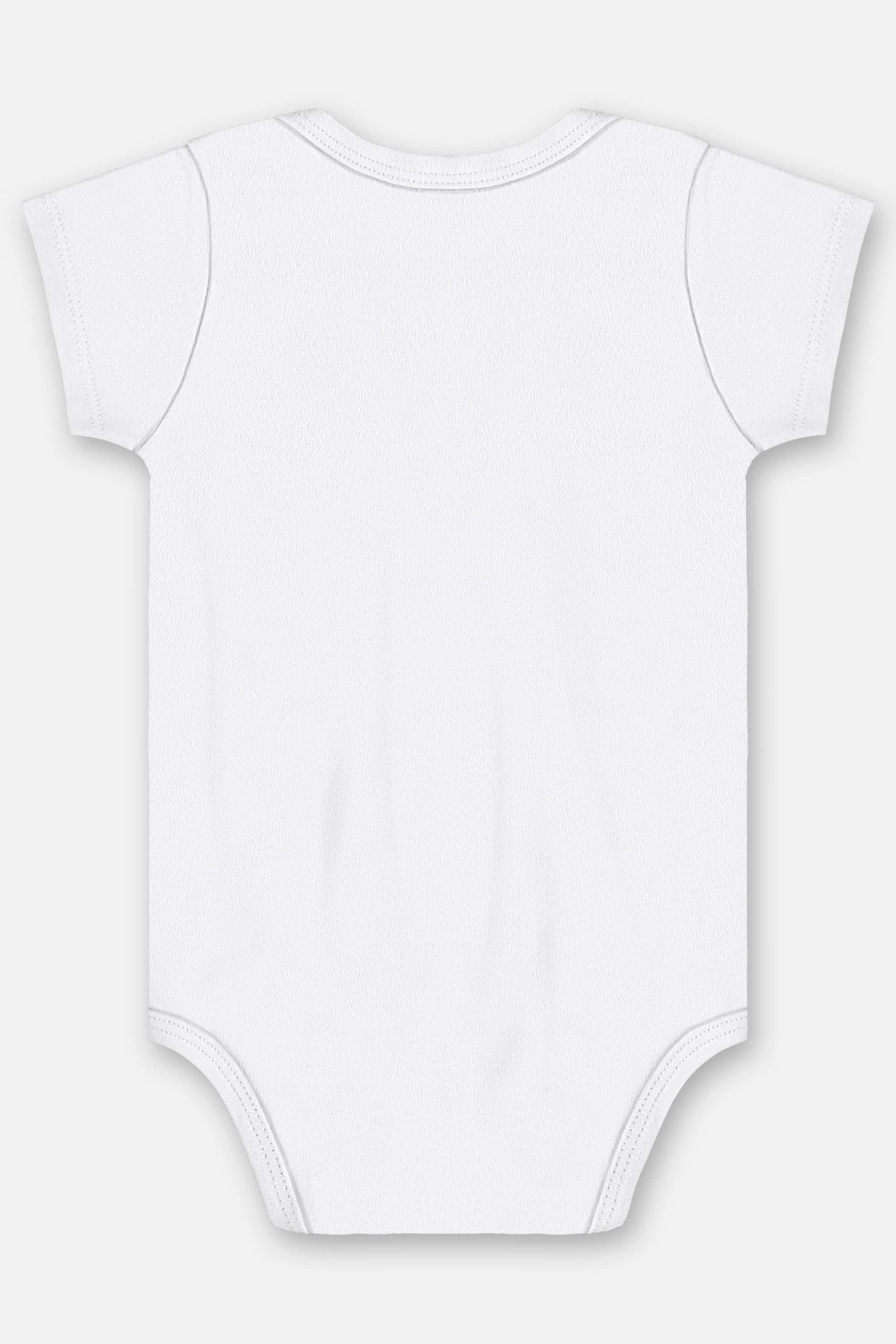 Body Manga Curta Unissex em Suedine Essentials (Branco) Up Baby - Imagem 6