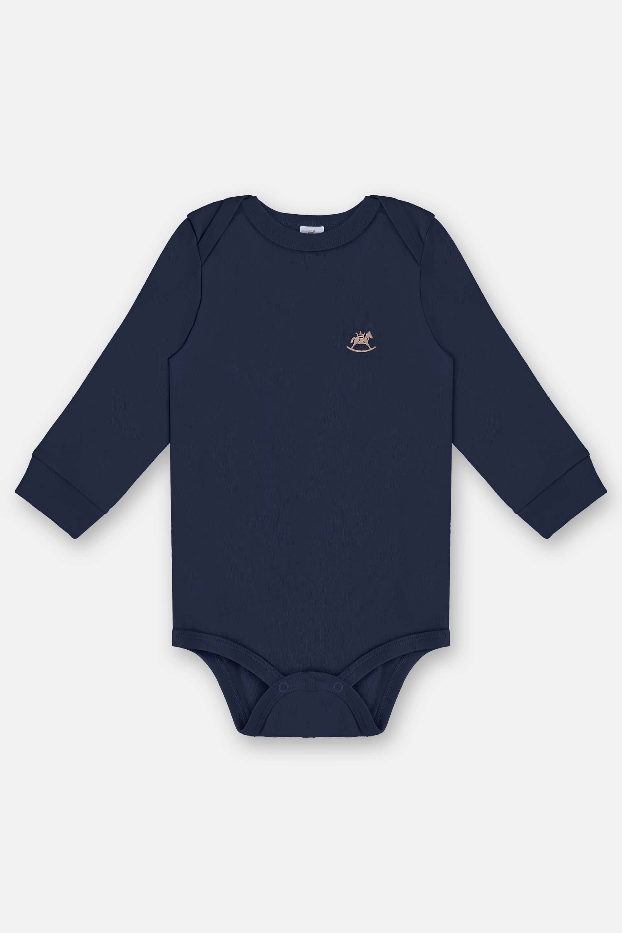 Body Manga Longa Unissex em Suedine Essentials (Azul Marinho) Up Baby