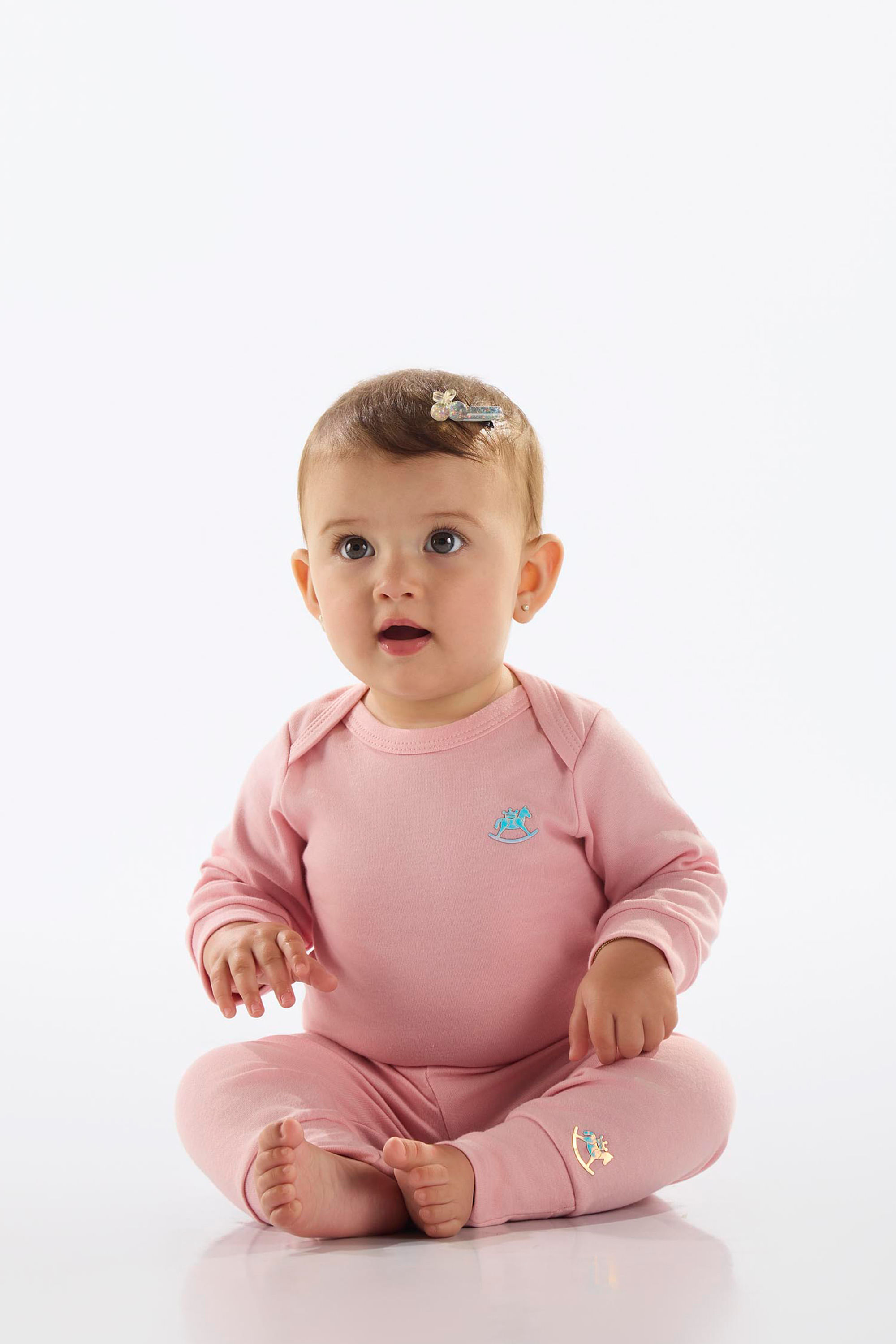 Body Manga Longa Unissex em Suedine Essentials (Rosa) Up Baby